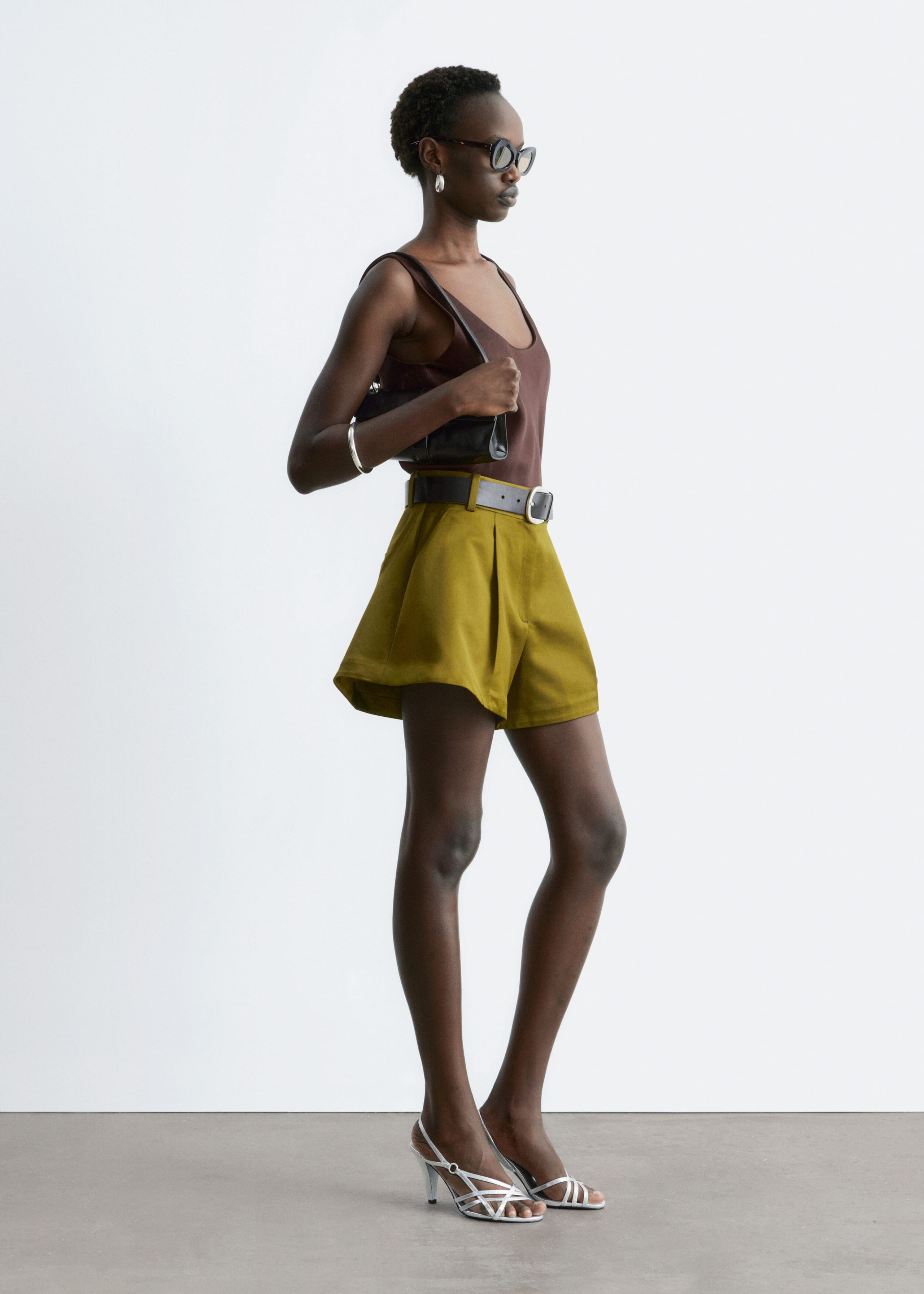 Image of A-Line Satin Shorts