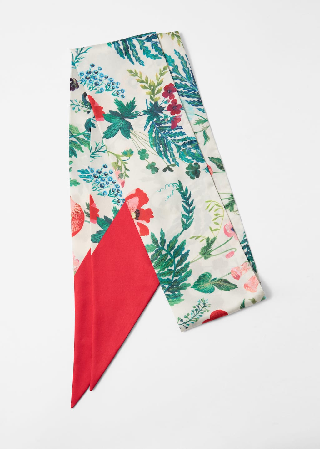 Foulard fin à motif fleuri - Motif fleuri rouge - Still Life