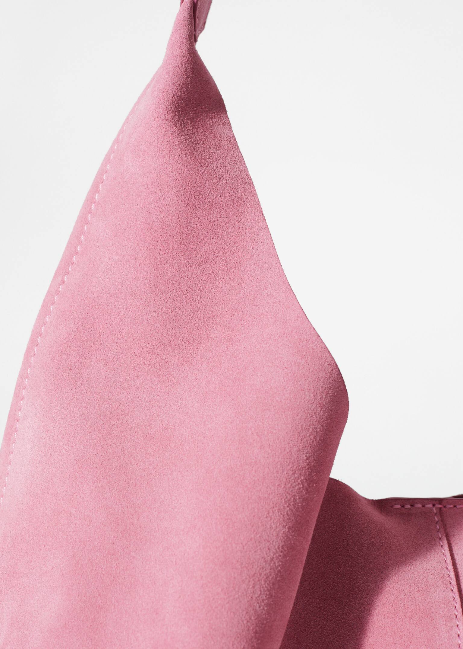 Classic Suede Tote Bag - Pink suede/Yellow/Rust - 3