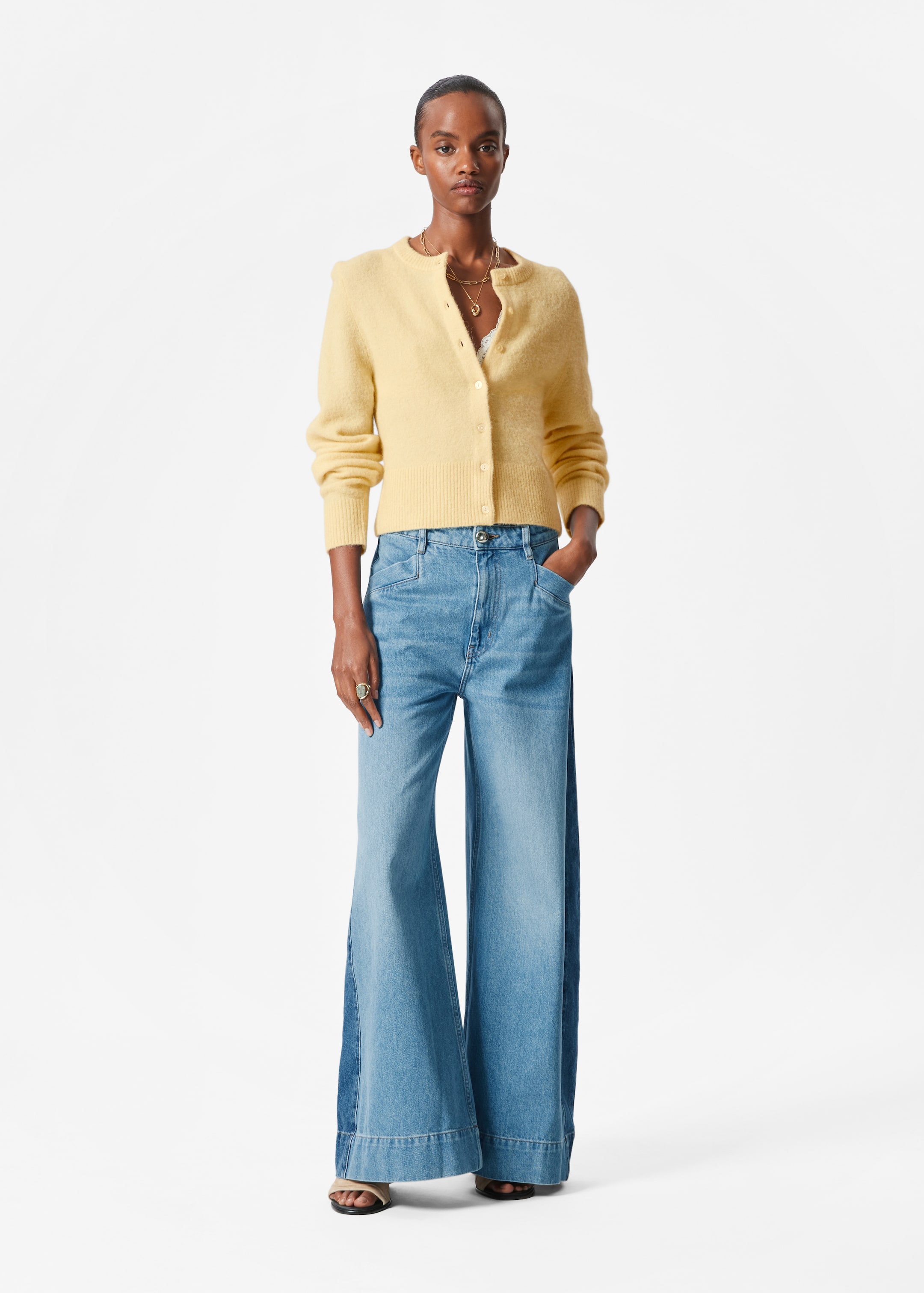 View larger image: Alpaca-Blend Knit Cardigan - Light Yellow - Ladies | H&M GB 3