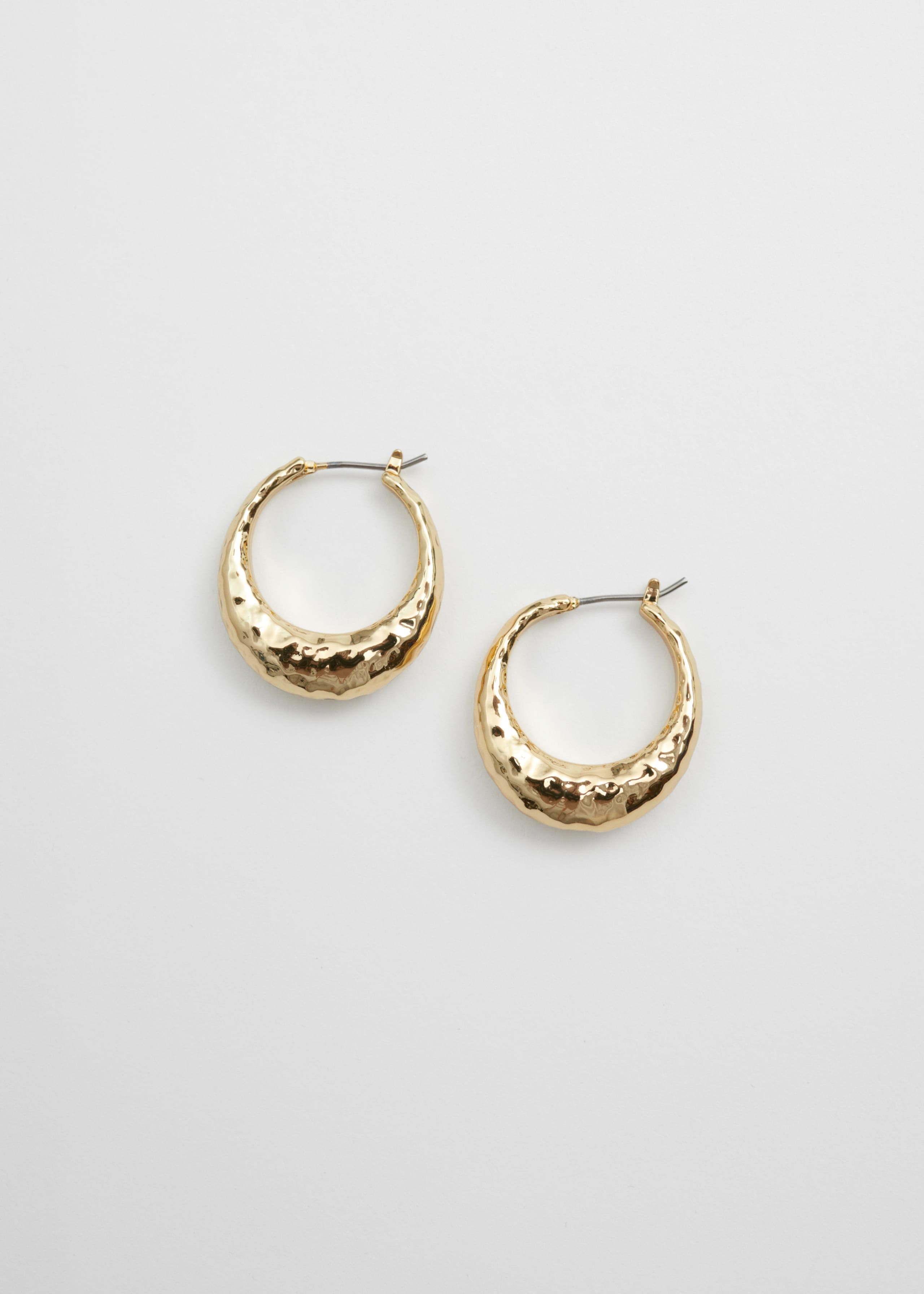 Hammered Hoop Earrings - Gold - Still Life