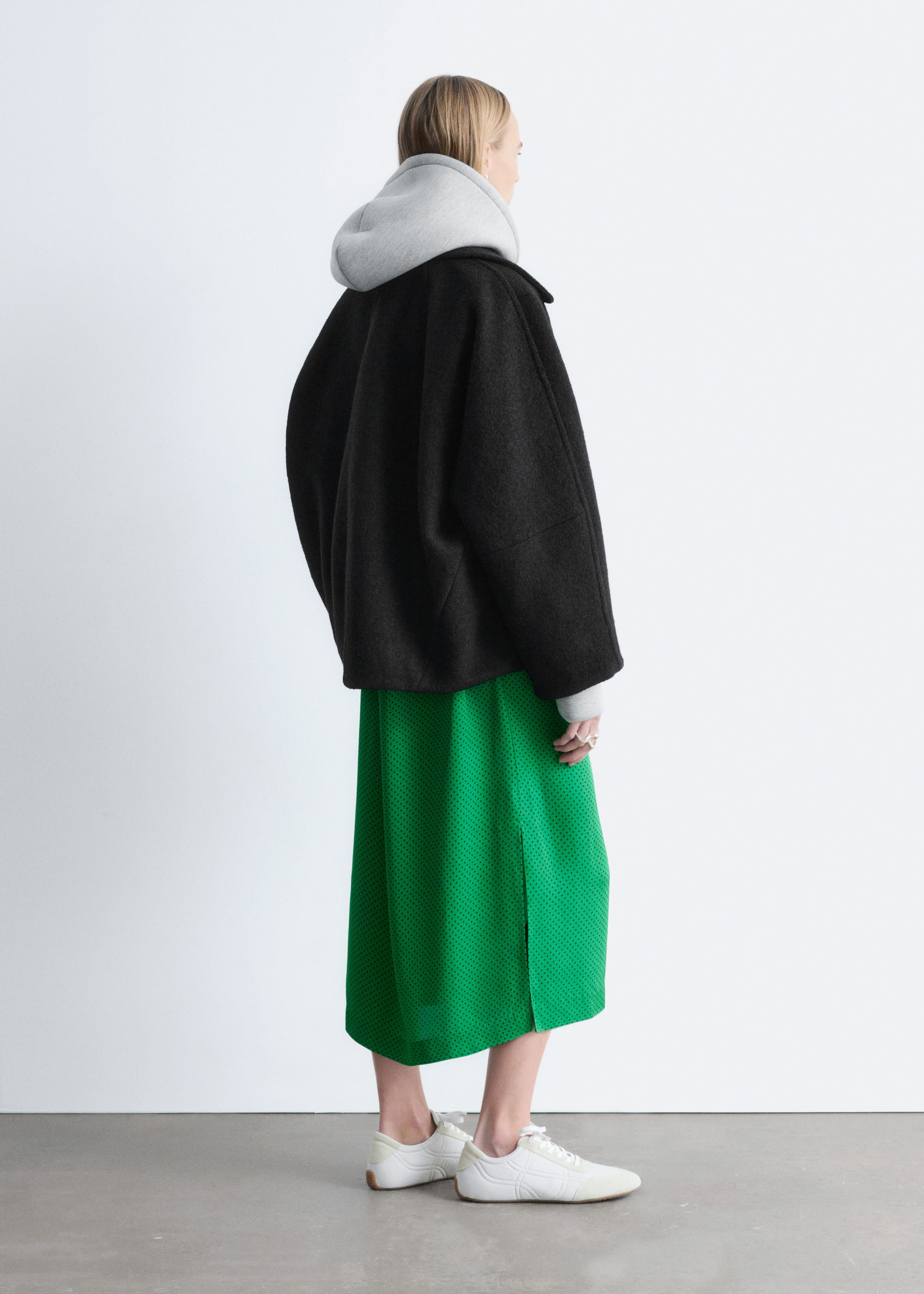 Oversized Wool Jacket - Black - Lookbook