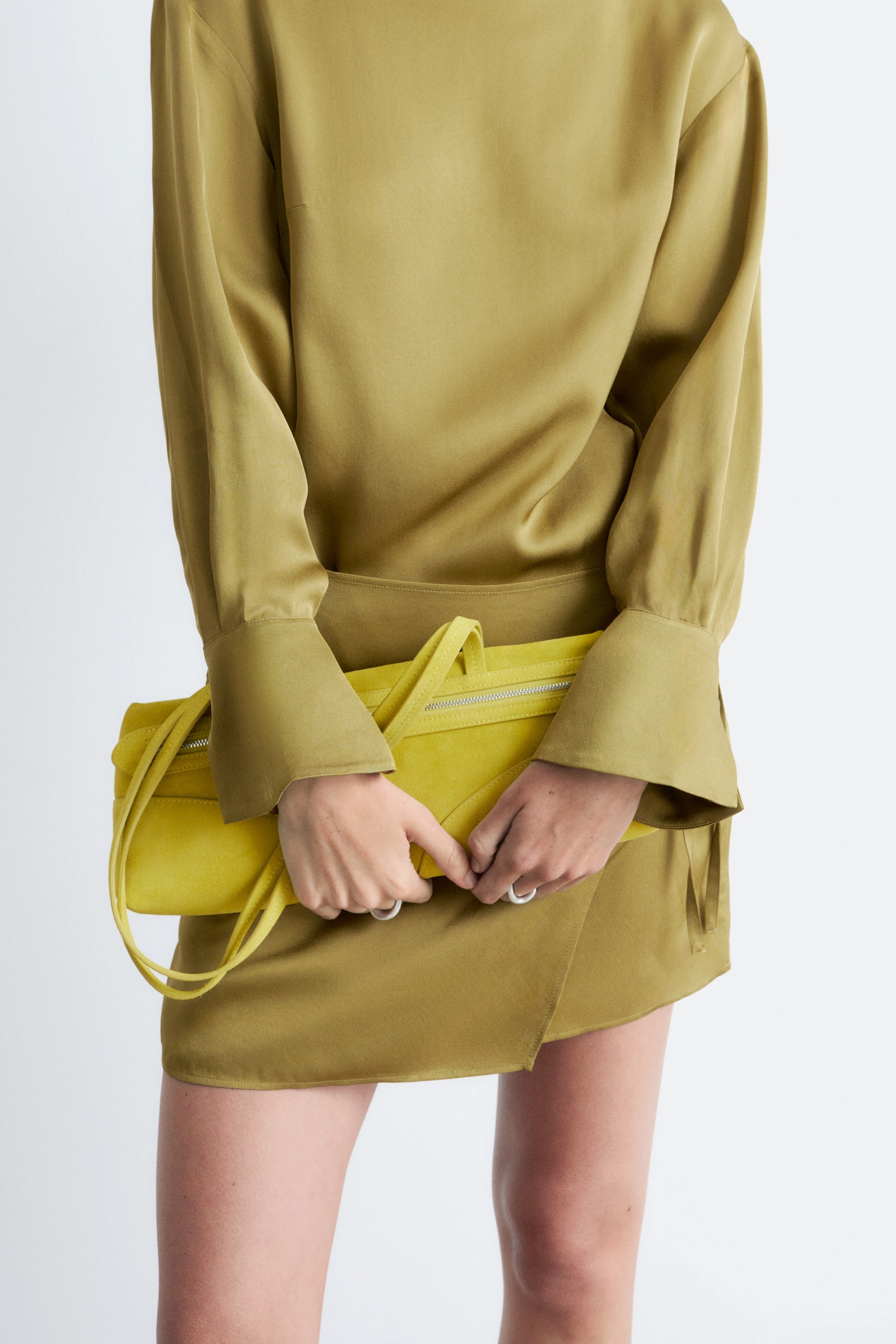 Borsa a spalla slim - Giallo brillante/Verde kaki - 1