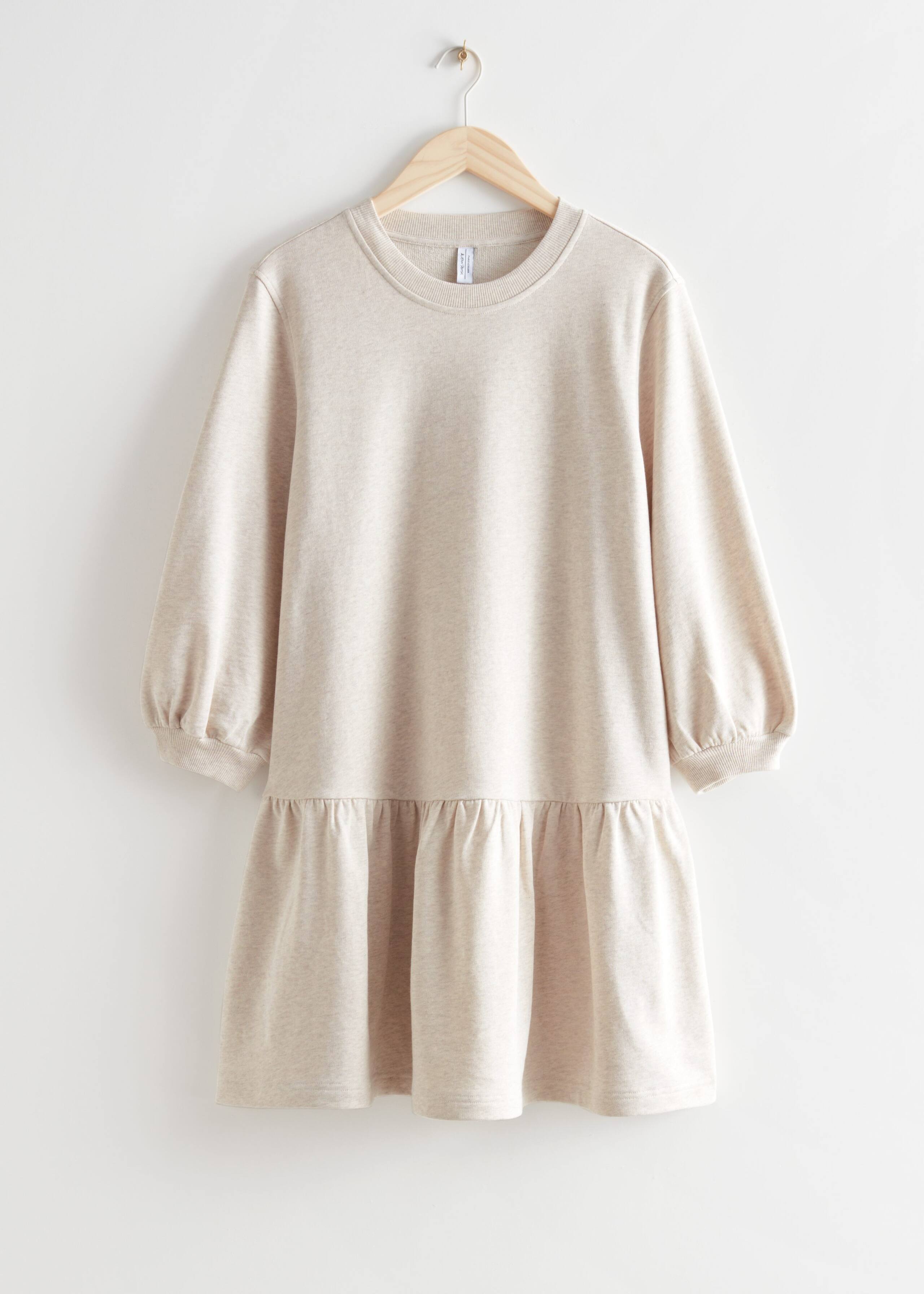 Tiered Jersey Mini Dress - Beige - Natura morta