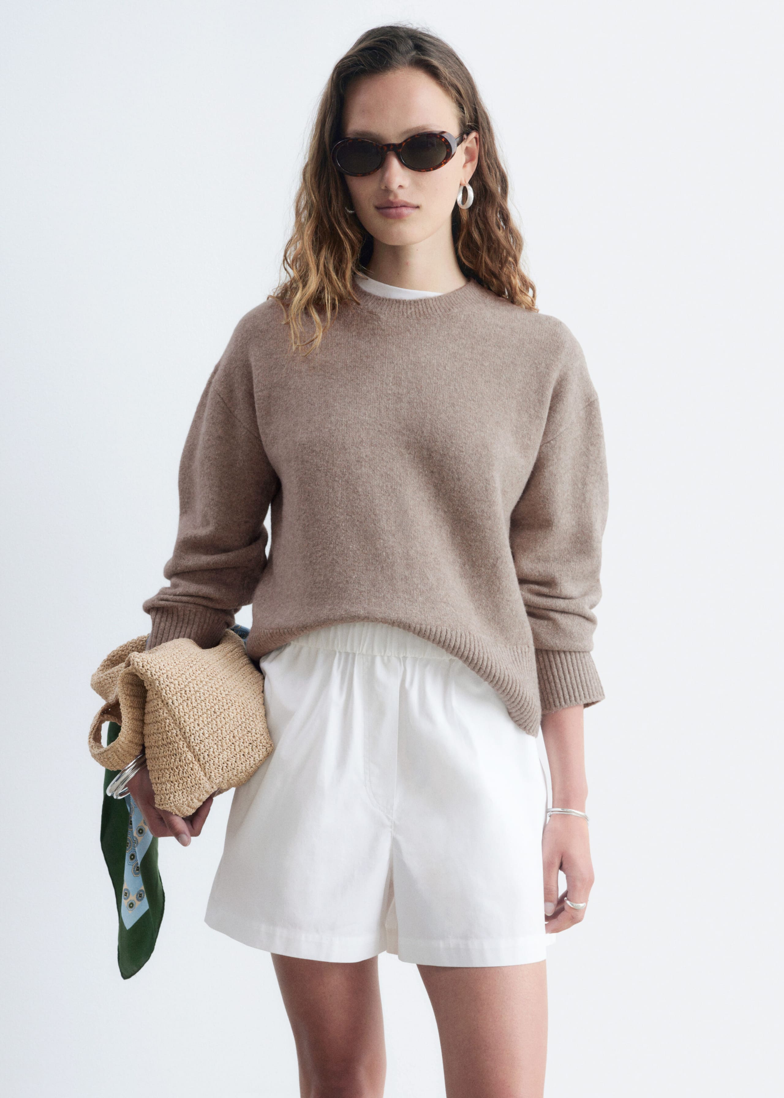 Relaxed Fit Knitted Sweater - Mole Beige - Lookbook