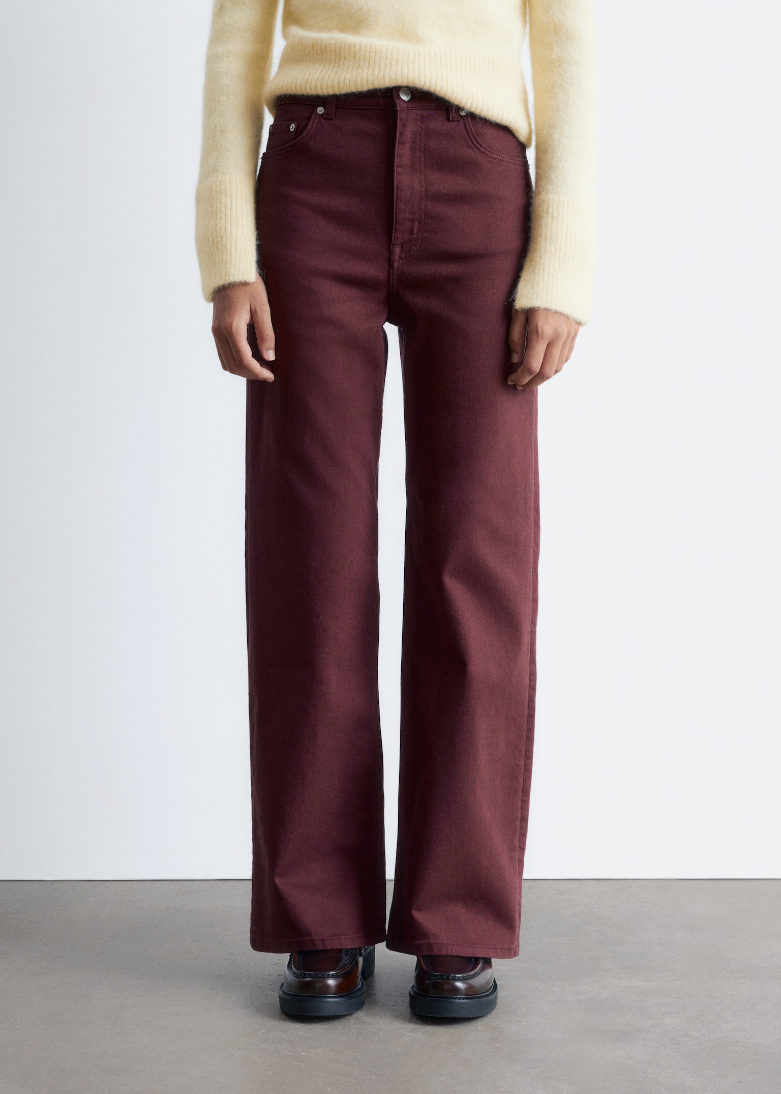 Wide-Leg Jeans - Dark Red/Black/Blue/Medium Blue/Light blue/Grey - 4