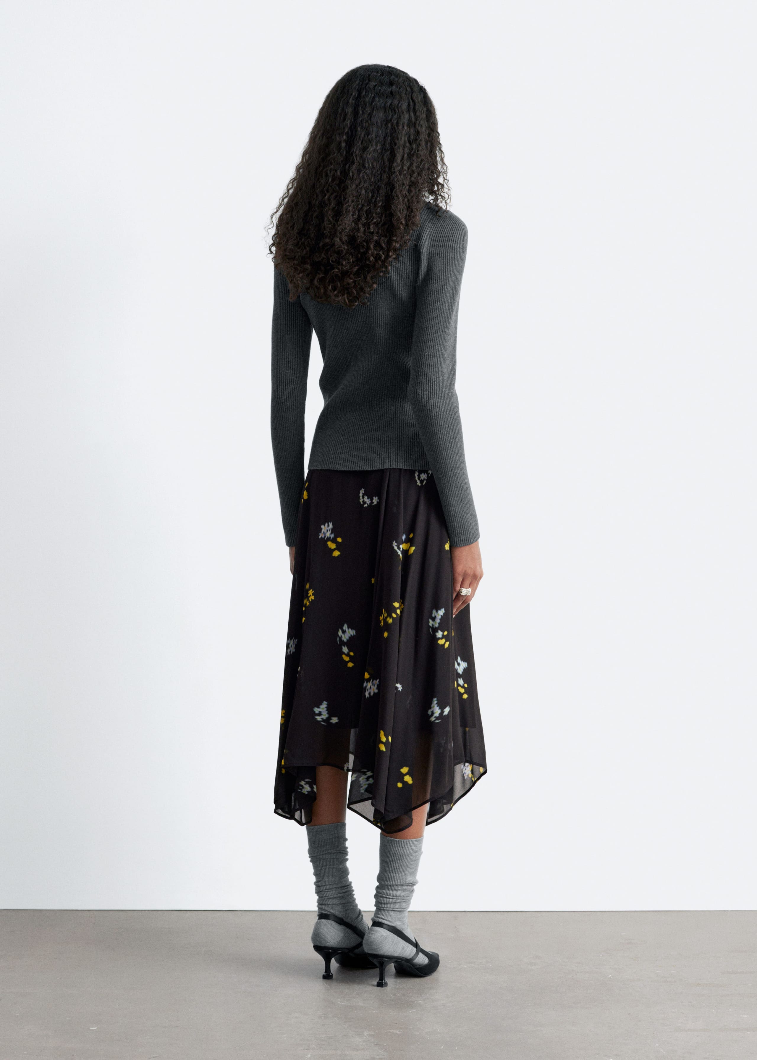 Image of Asymmetric Midi Skirt