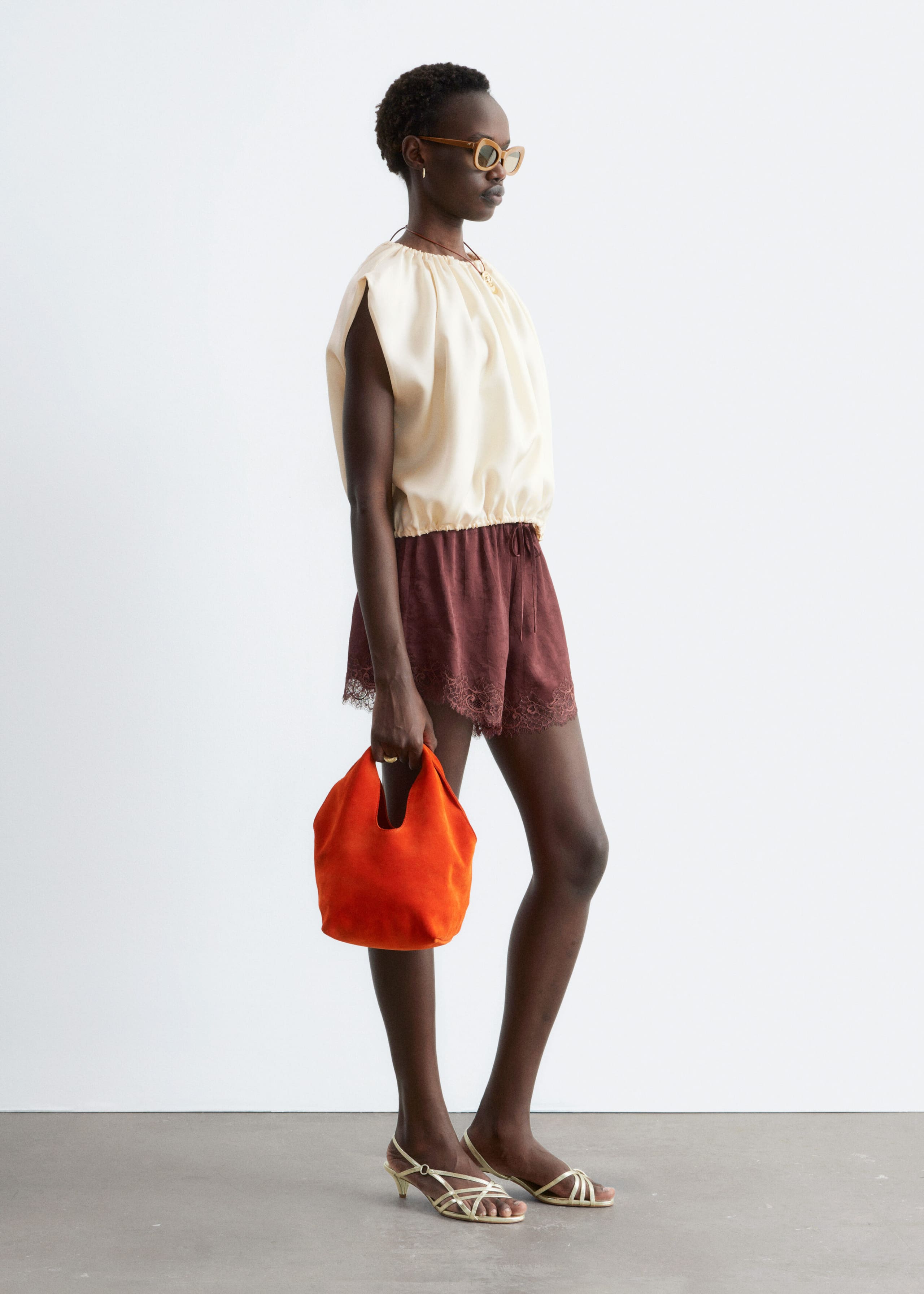 Image of Drawstring Silk Top