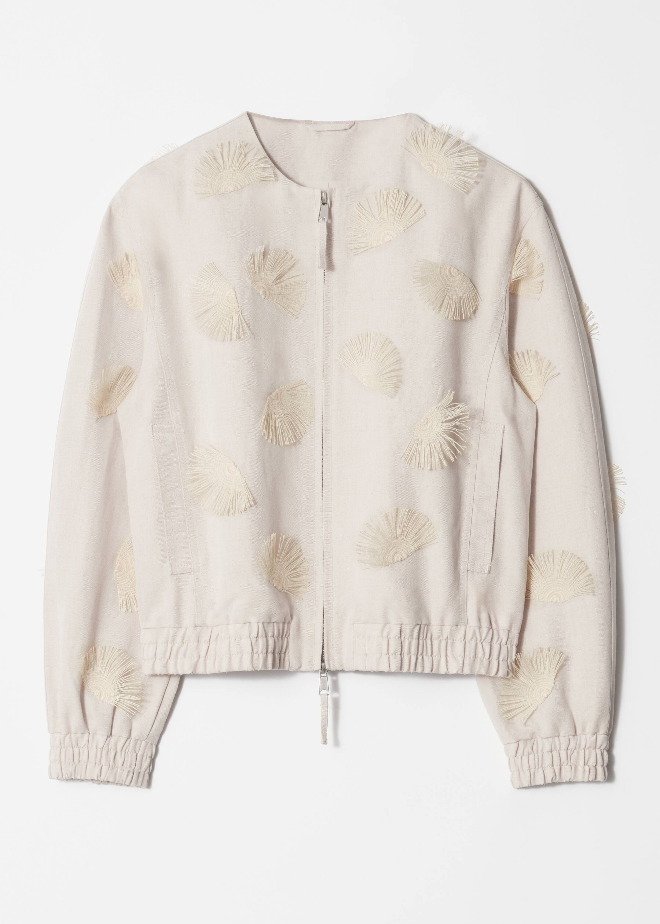 Grotere afbeelding bekijken: Linen-Blend Embroidered Jacket - Beige - DAMES | H&M BE 6