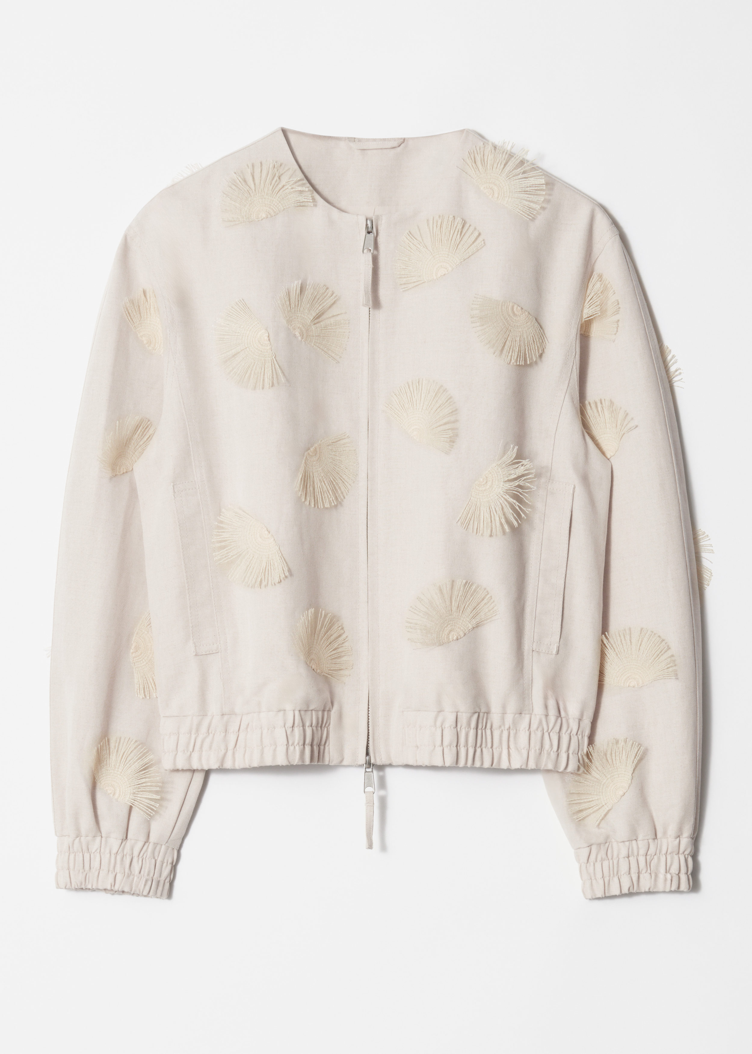 Linen-Blend Embroidered Jacket