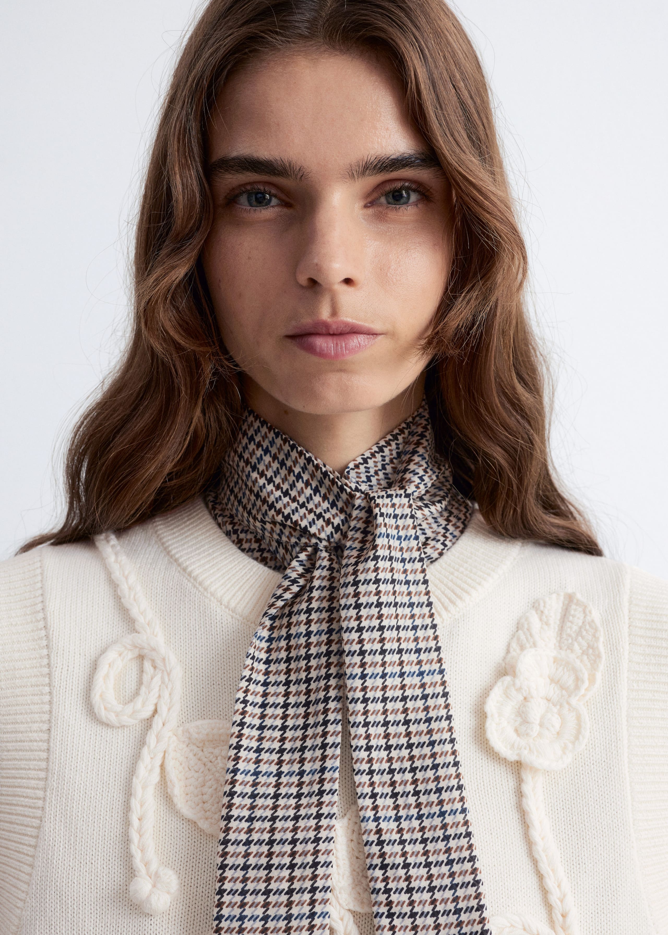 Image of Floral-Appliqué Sweater Vest