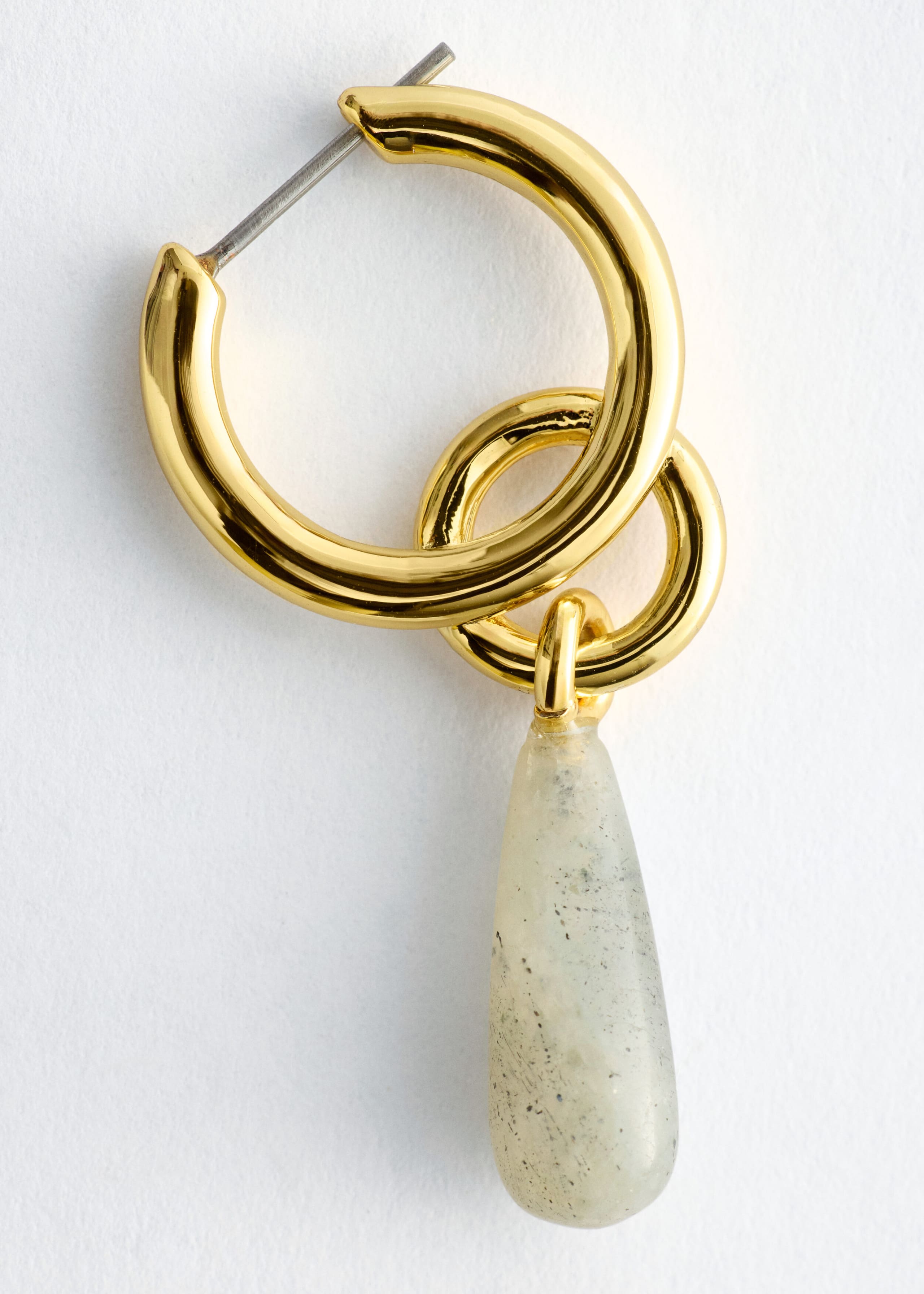 Labradorite Hoop Earrings - {{variantName}} - Descriptive Detail
