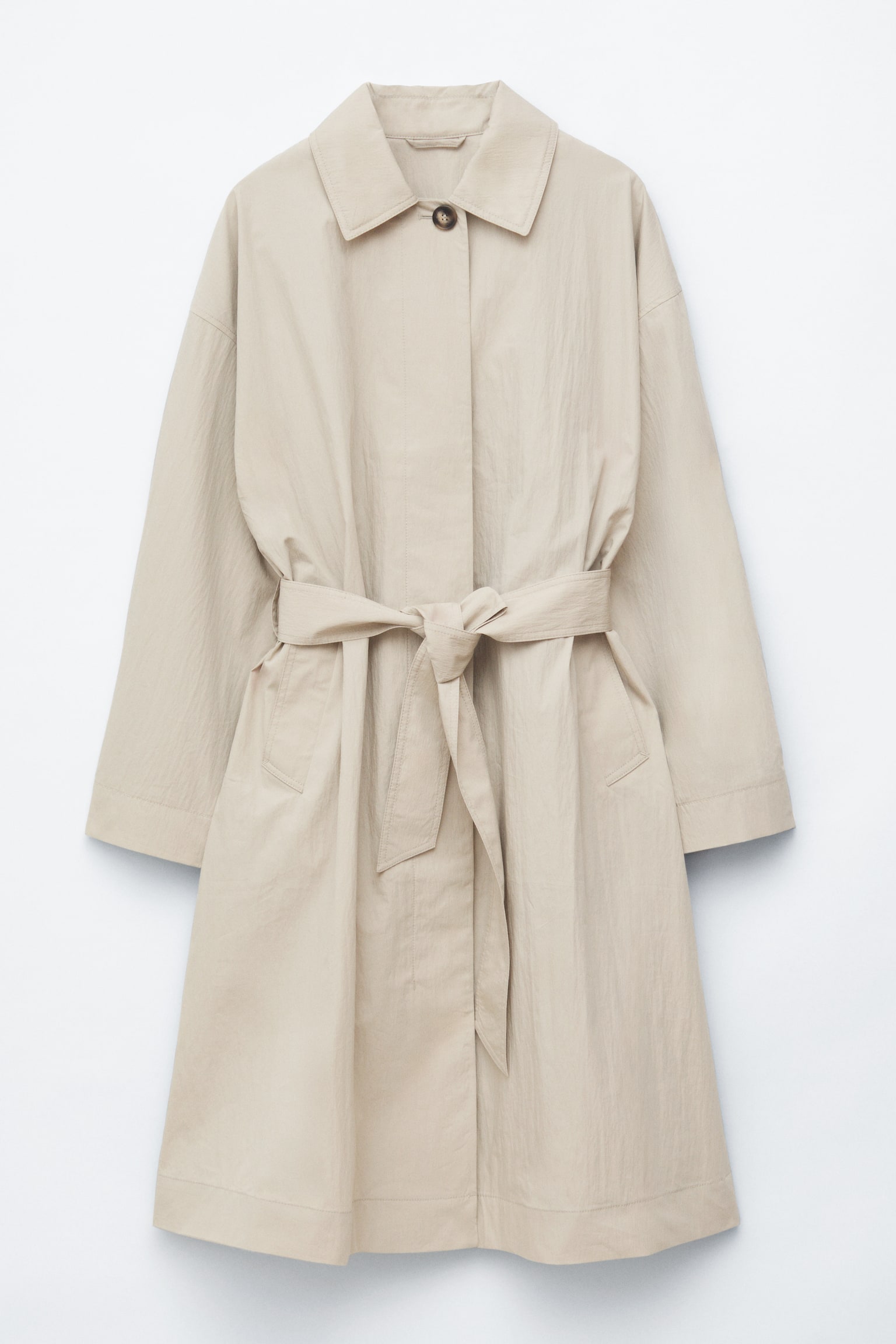 Car coat con cintura - Beige chiaro