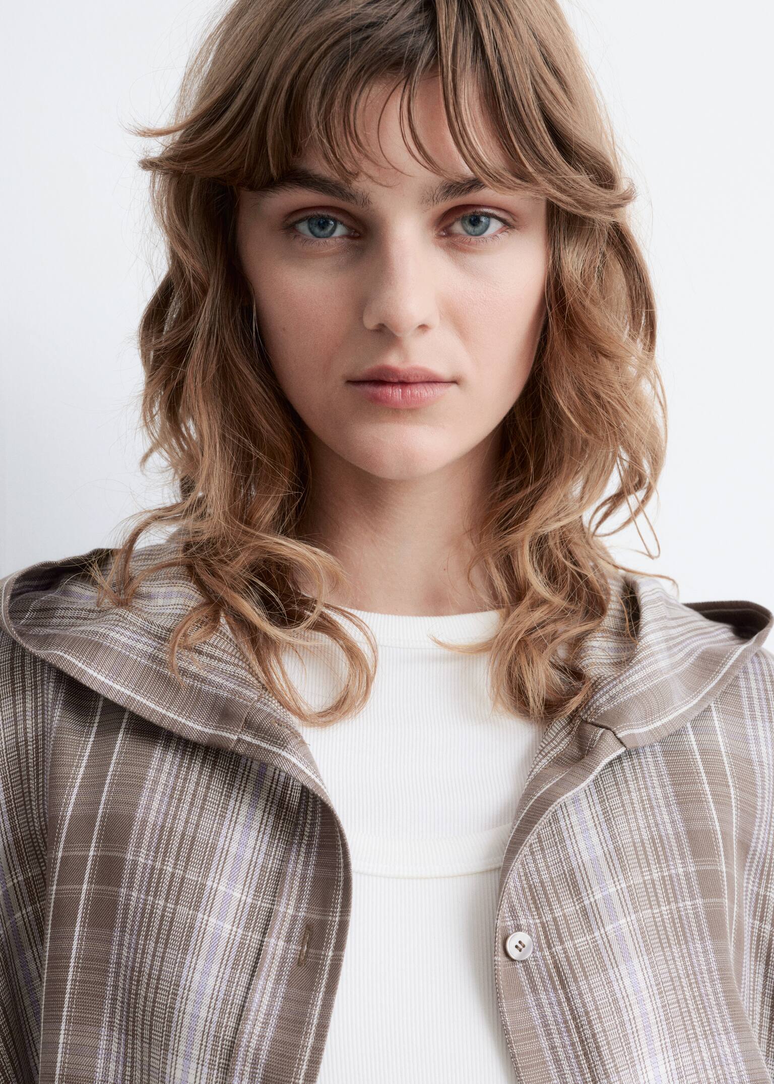 Koszula w kratę z kapturem - Ciemnoszary/Kratka - 6