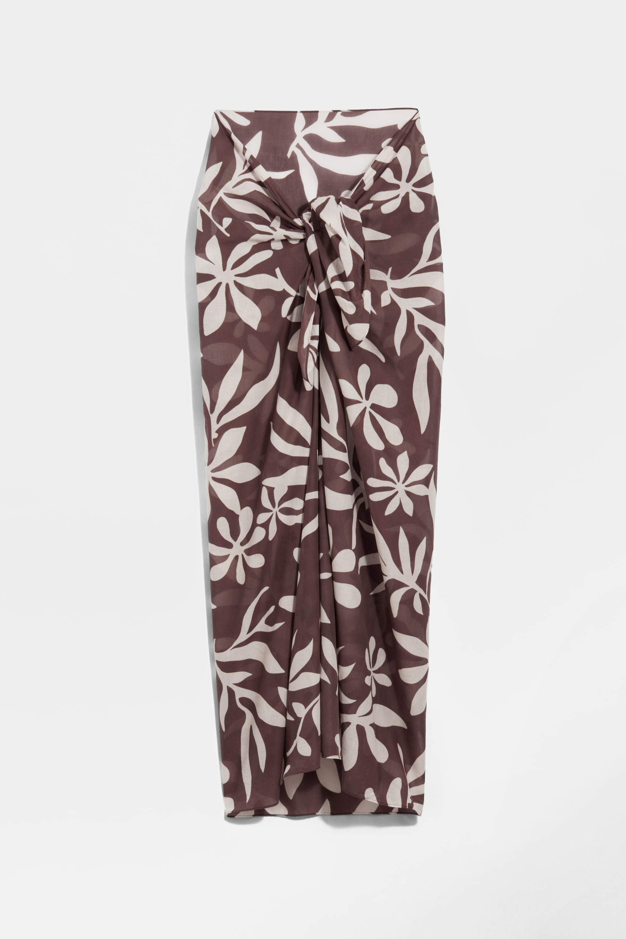 View larger image: Printed Cotton-Voile Sarong - Mahogany - Ladies | H&M GB 1