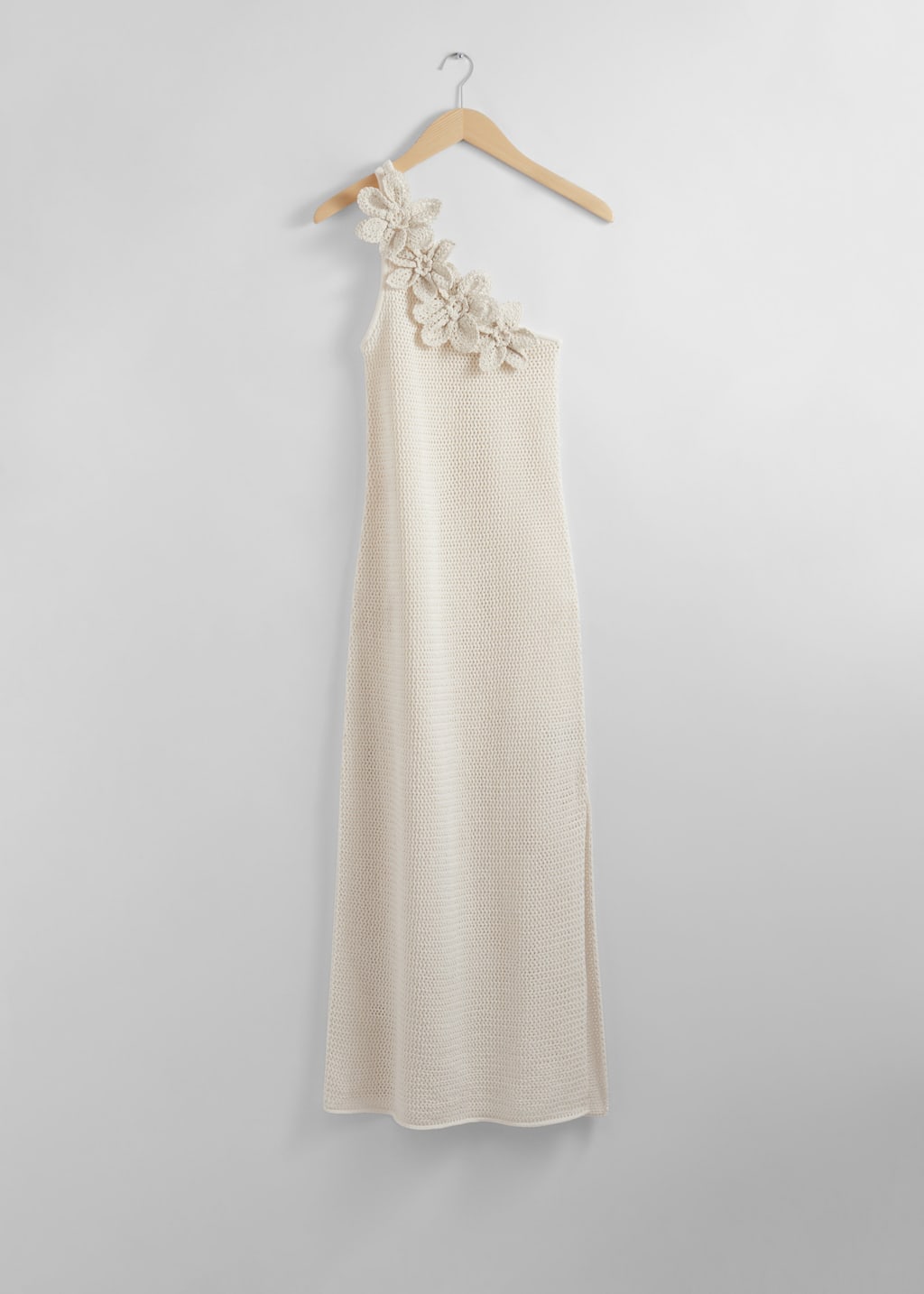 Robe midi asymétrique en crochet - Ivoire - Still Life