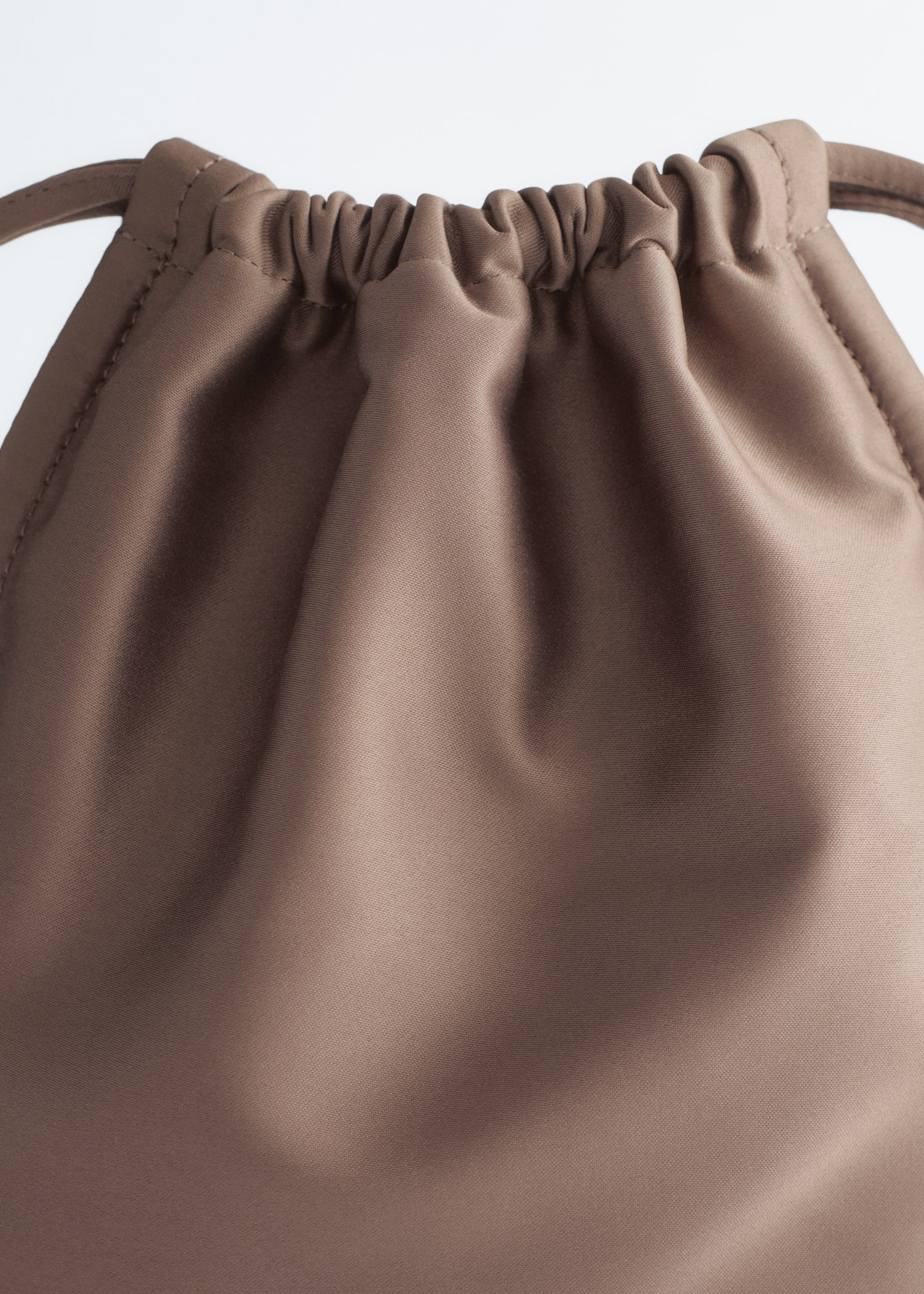 Borsa in raso con coulisse - Greige/Nero - 3