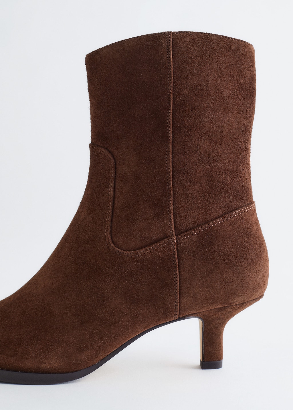 Image of Kitten Heel Suede Ankle Boots