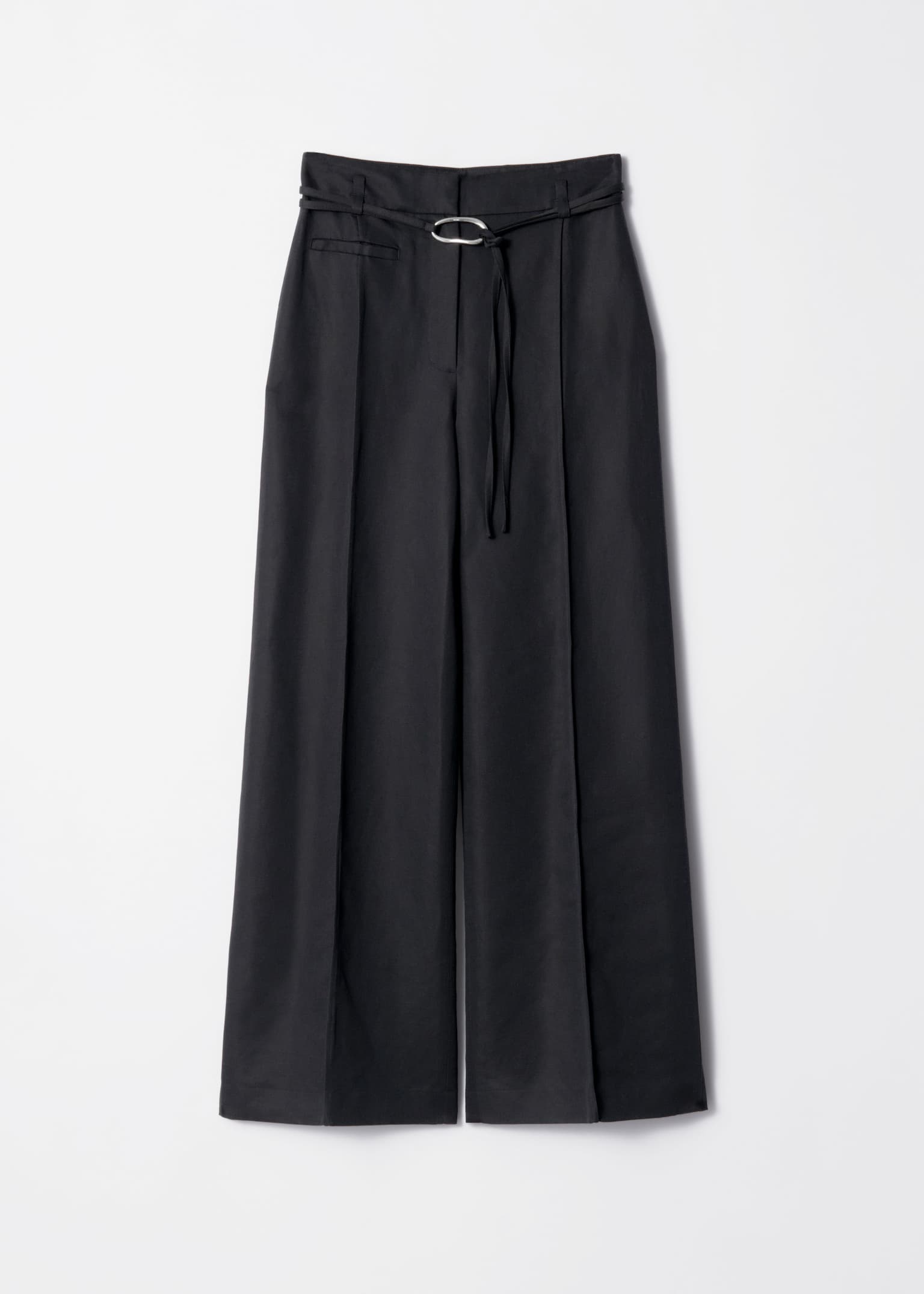 Elegante broek met strikceintuur - Zwart