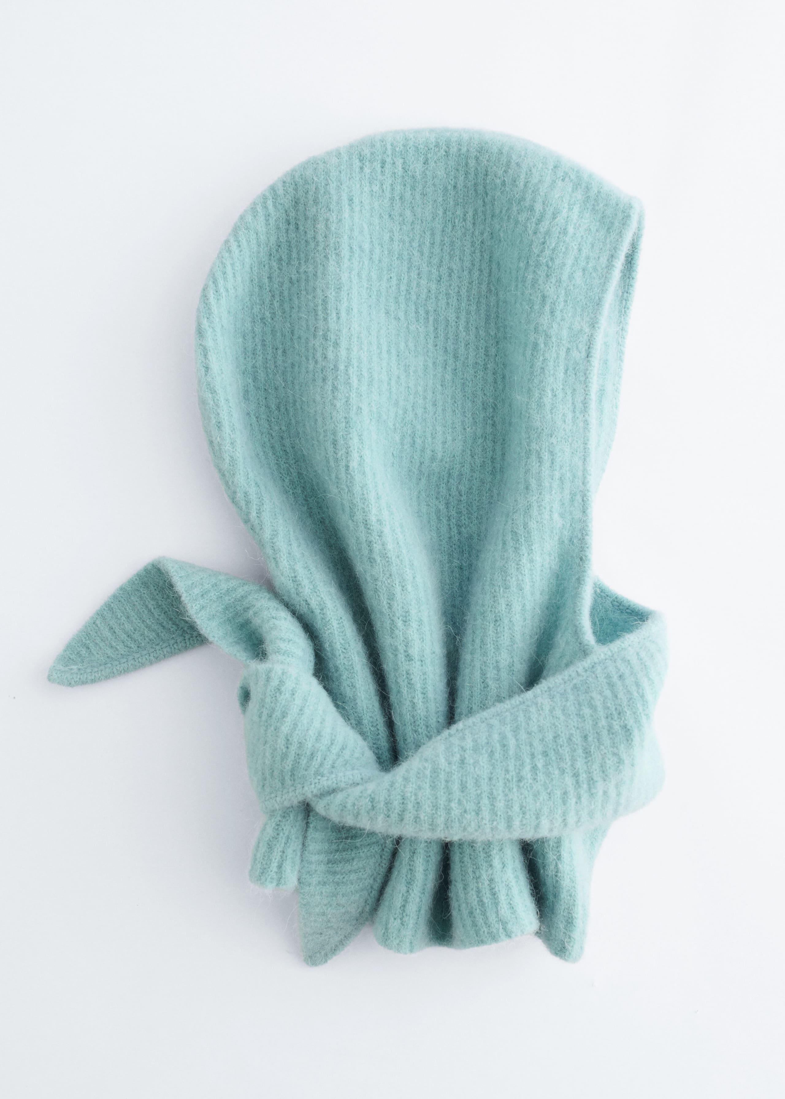 Image of Alpaca-Blend Rib-Knit Hood Scarf