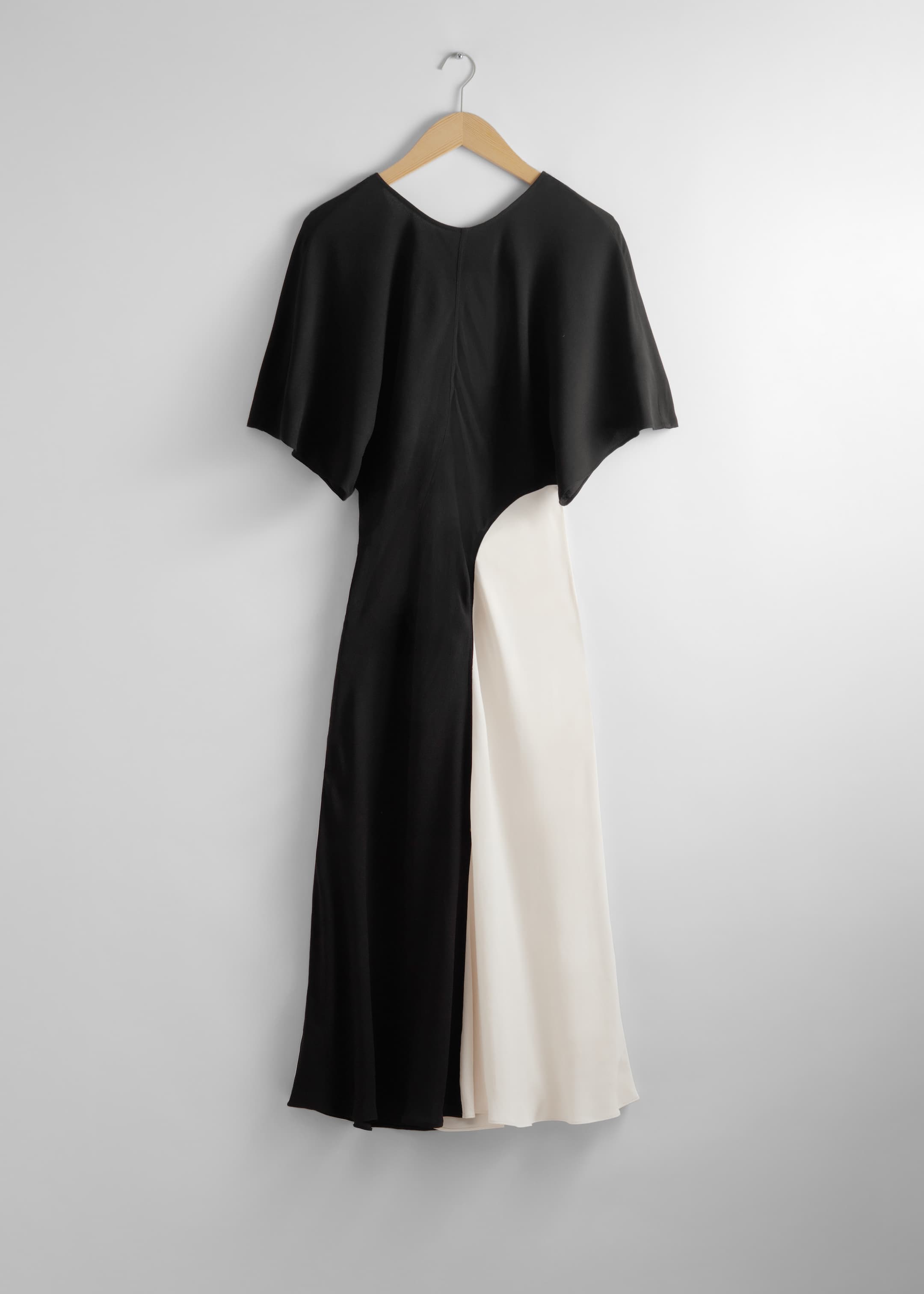 View larger image: Satin Midi Dress - Black/White - Ladies | H&M GB 1