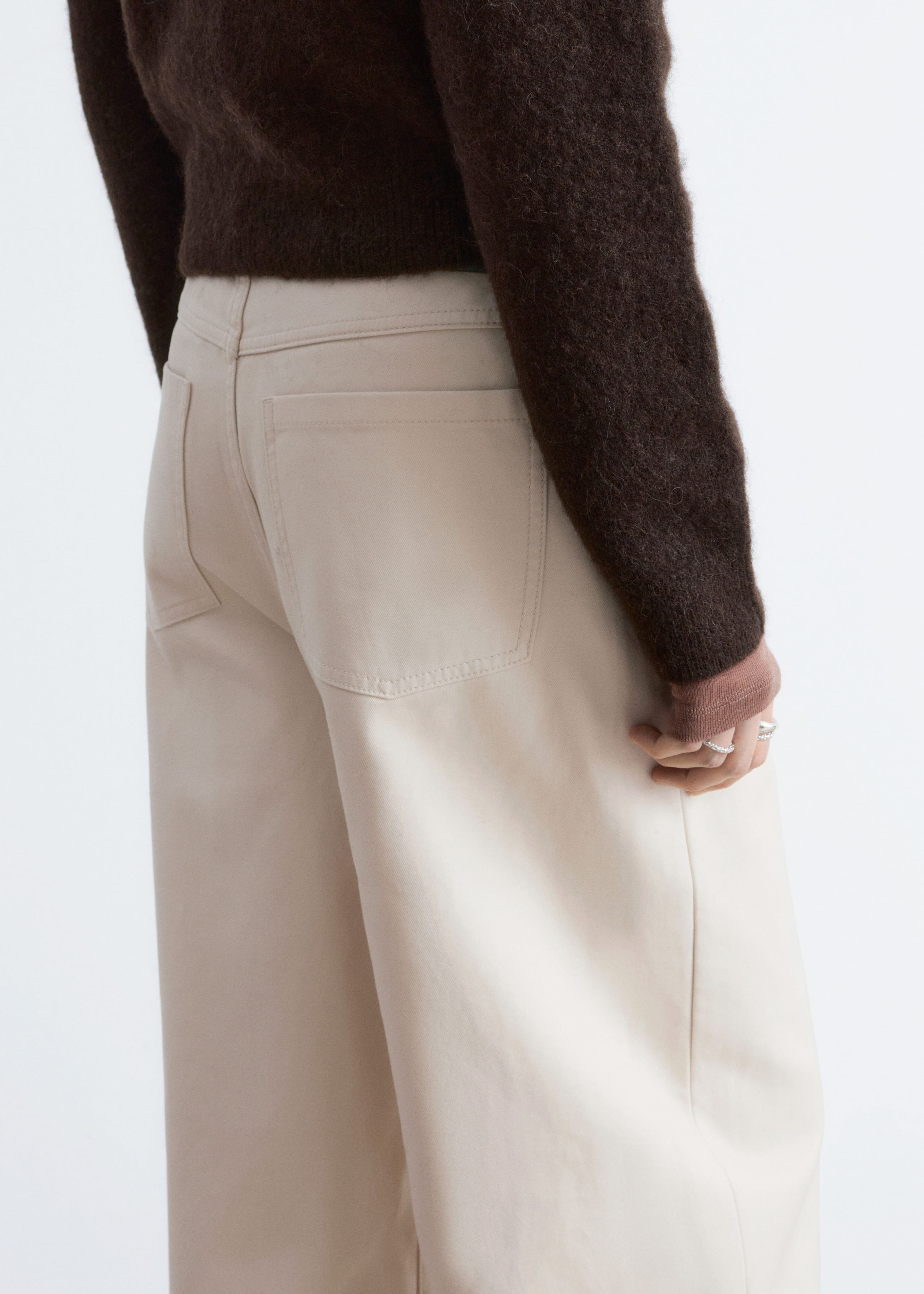 Wide-Leg Cotton Trousers - Rust Brown - Lookbook