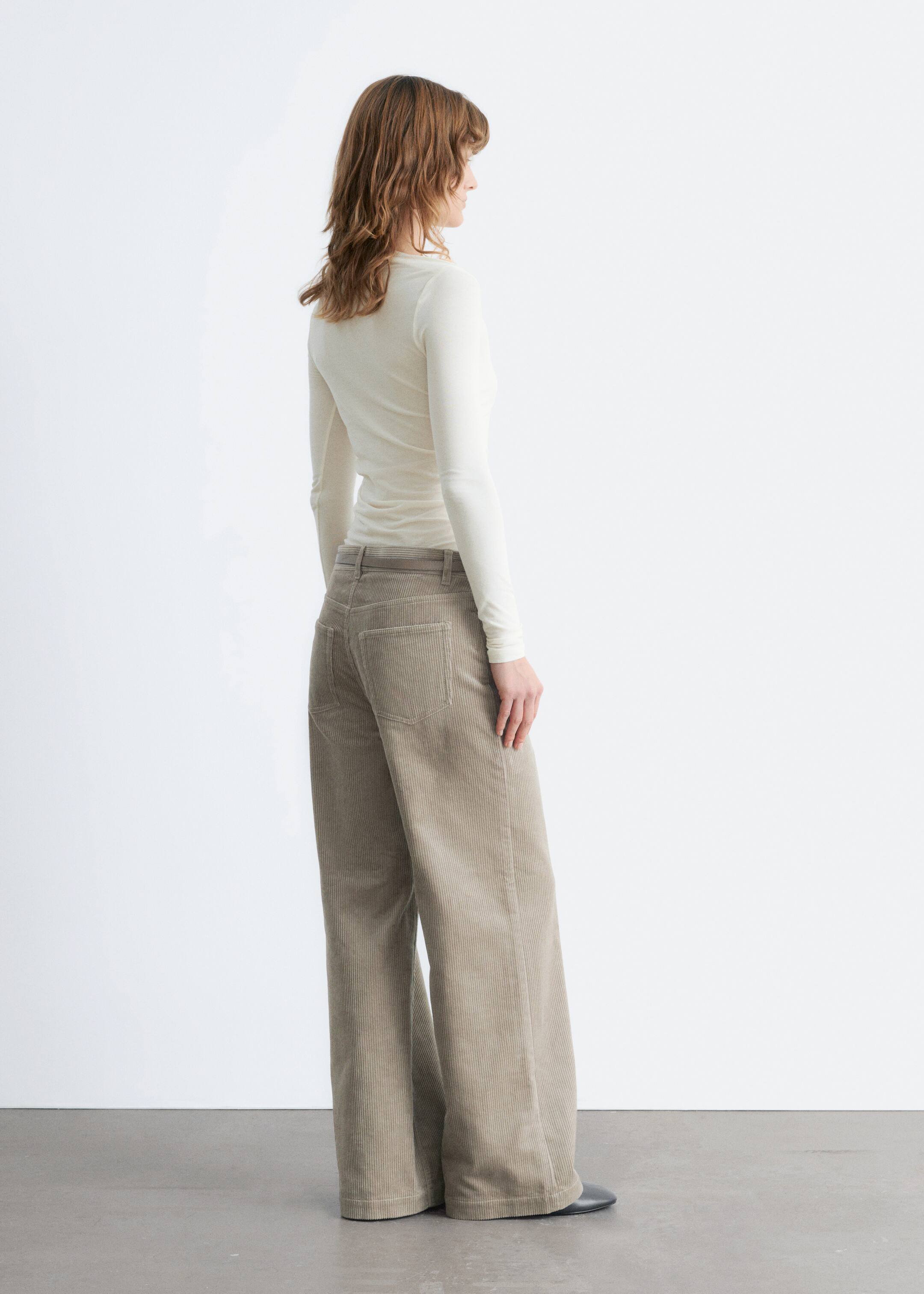 Grotere afbeelding bekijken: Corduroy broek met wijde pijpen - Taupe - DAMES | H&M NL 5