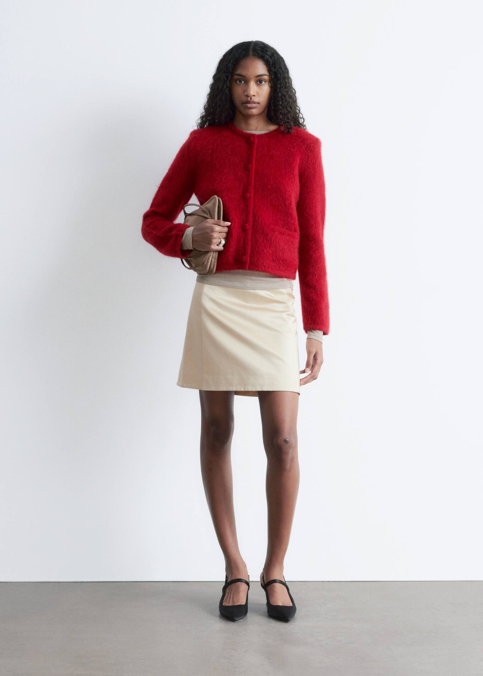 Brushed Mohair-Blend Cardigan - Red - 6