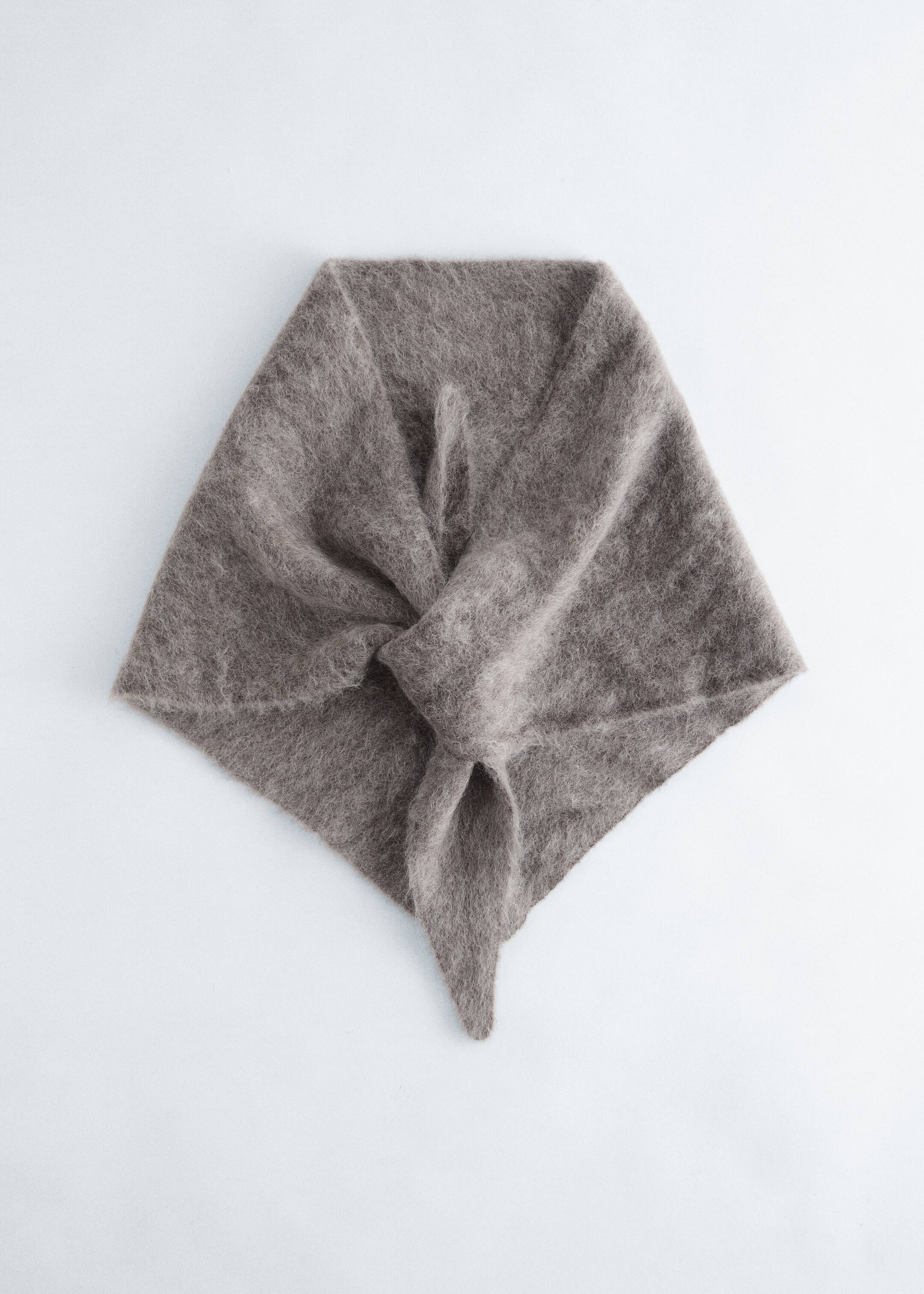 View larger image: Mohair-Blend Brushed Triangle Scarf - Greige Melange - Ladies | H&M GB 2
