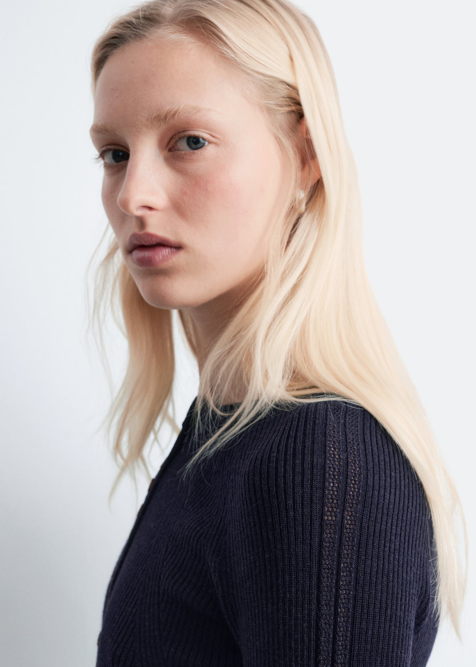 Villatoppi puolinapituksella - Laivastonsininen/Kerma - 3