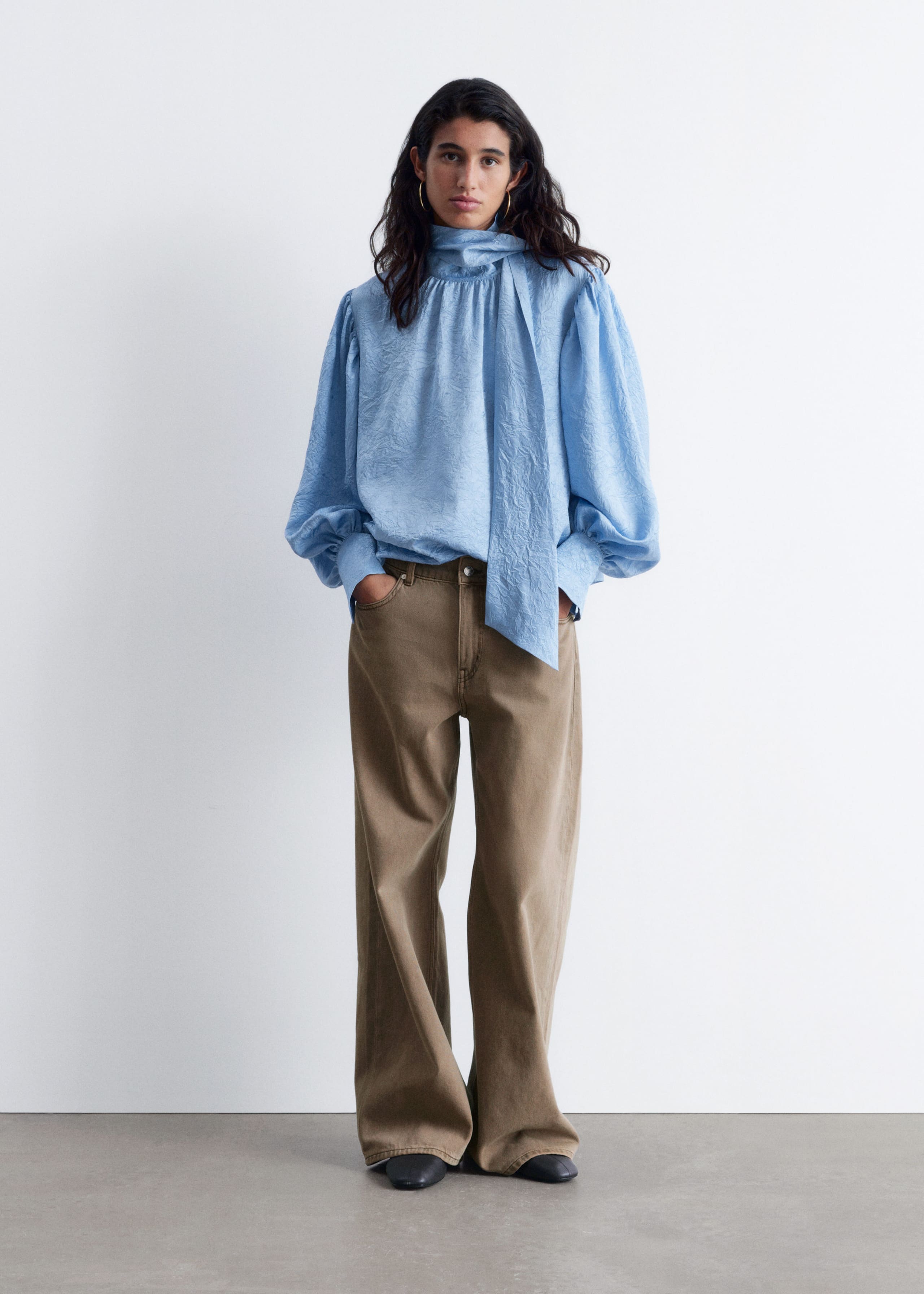 Image of Bow-Collar Blouse