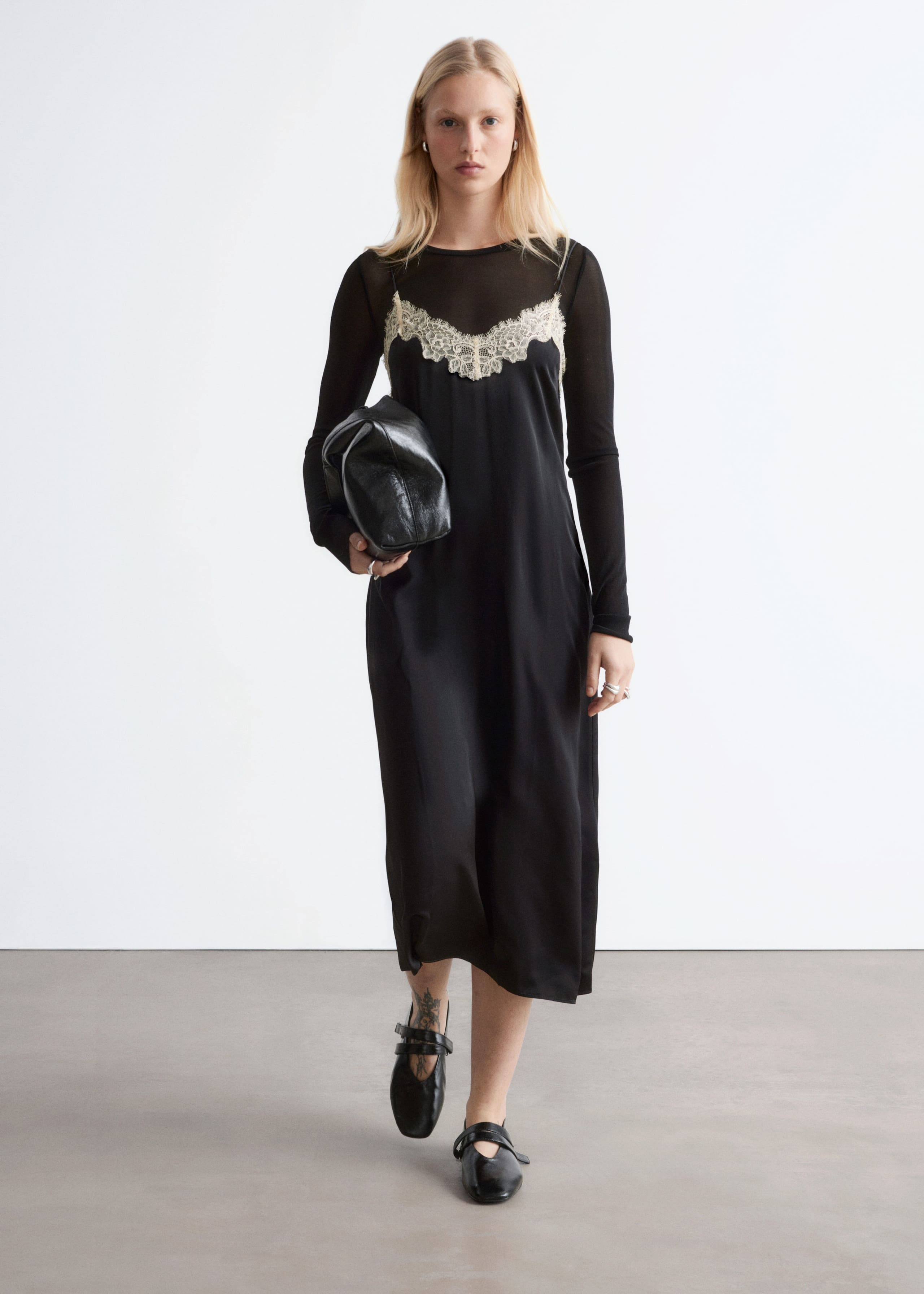 Image of Abito sottoveste midi in raso