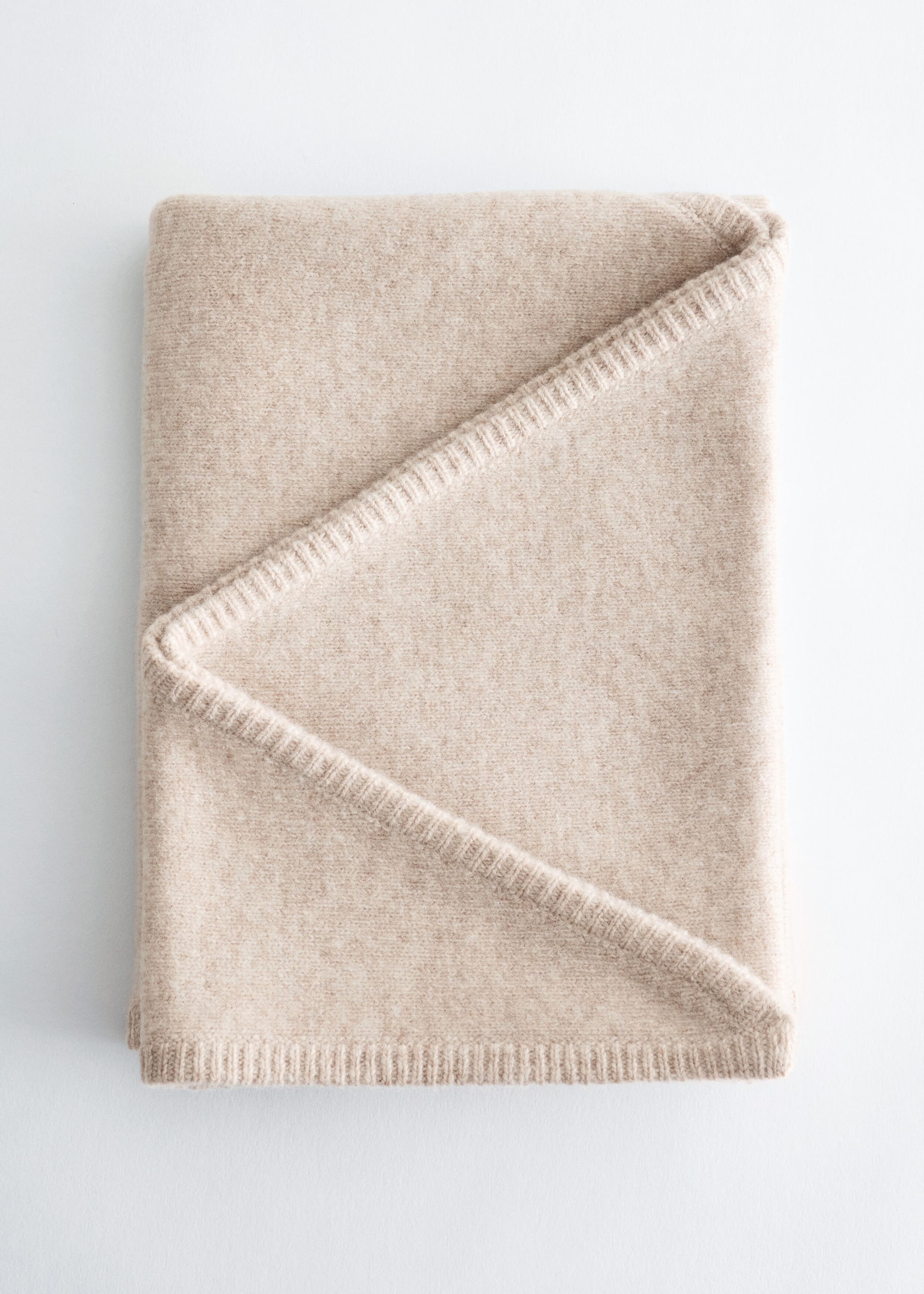 Wool Triangle Scarf - Beige - Still Life