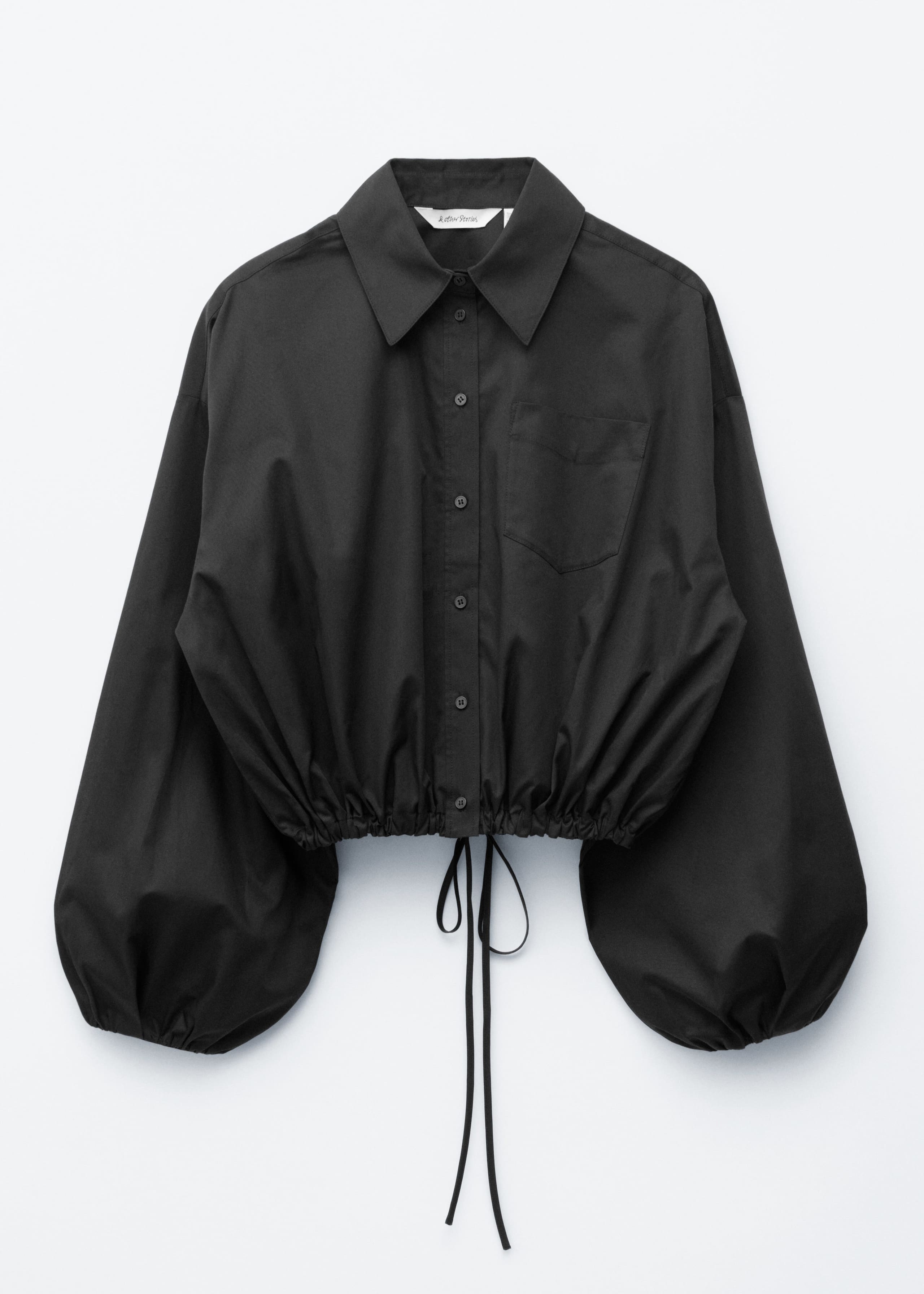 Cropped Drawstring Shirt