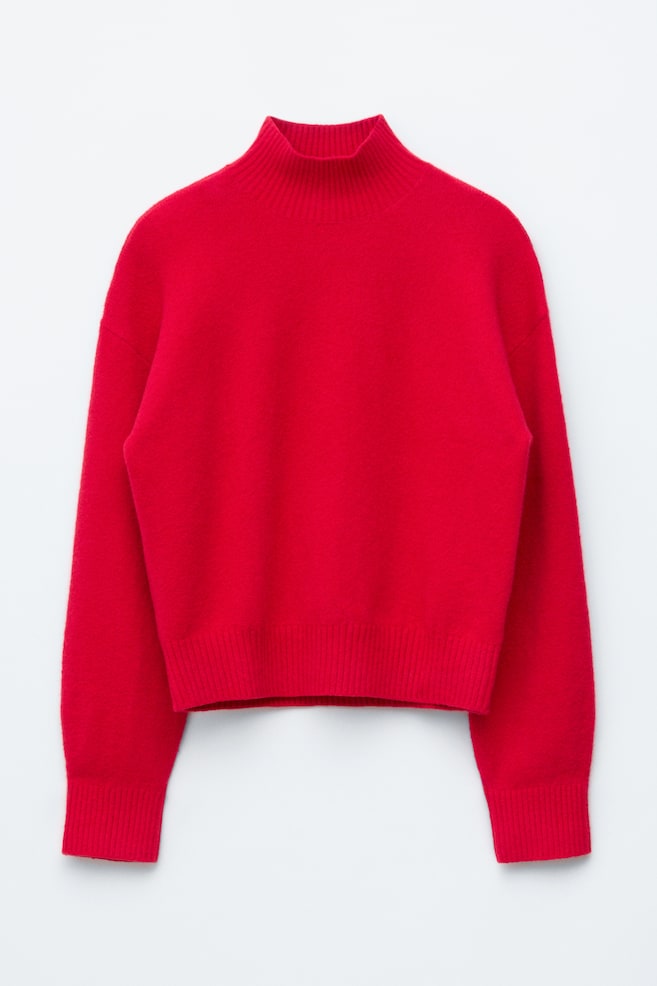 Turtleneck Jumper - Bright Red/Dark Mole/Bright Blue/Pink - 1