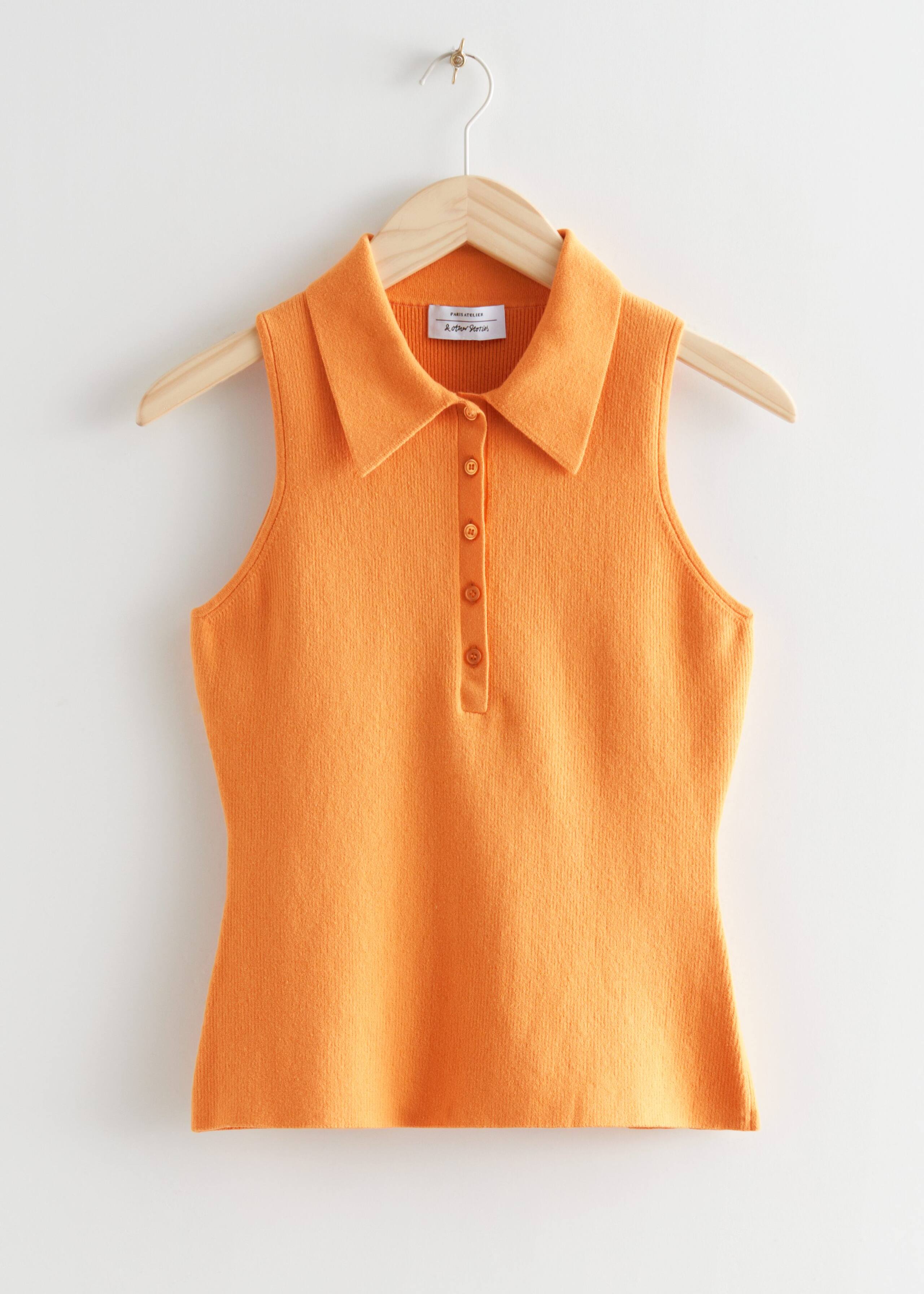Collared Knit Top - Orange - Still Life