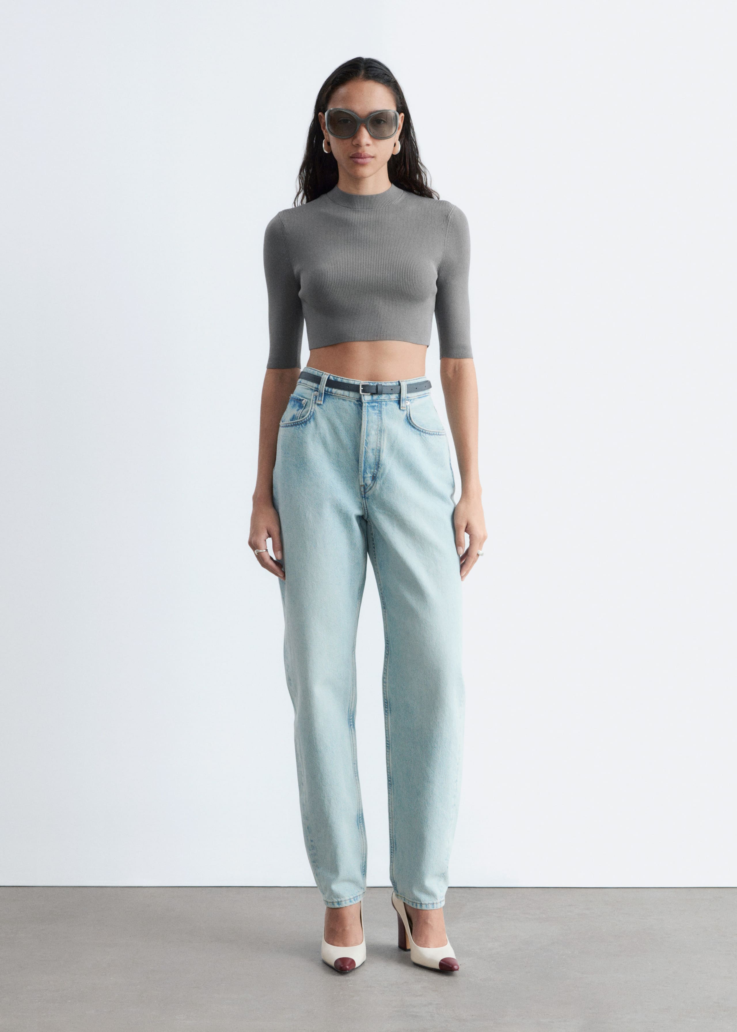 Image of Slim-Fit Cropped T-Shirt