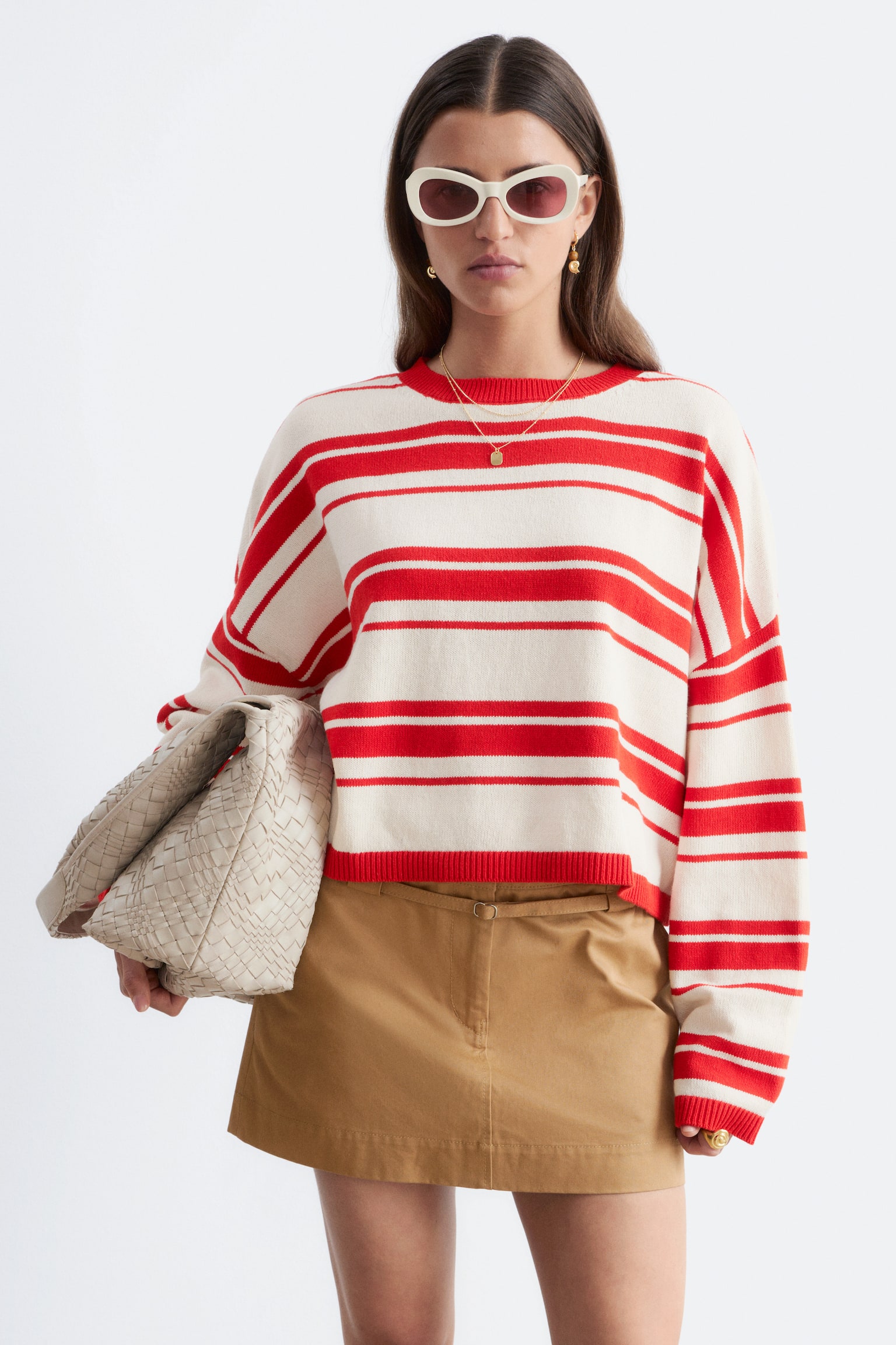 סוודר כותנה - White/Red Stripes/White/Blue Stripes/שחור - 1