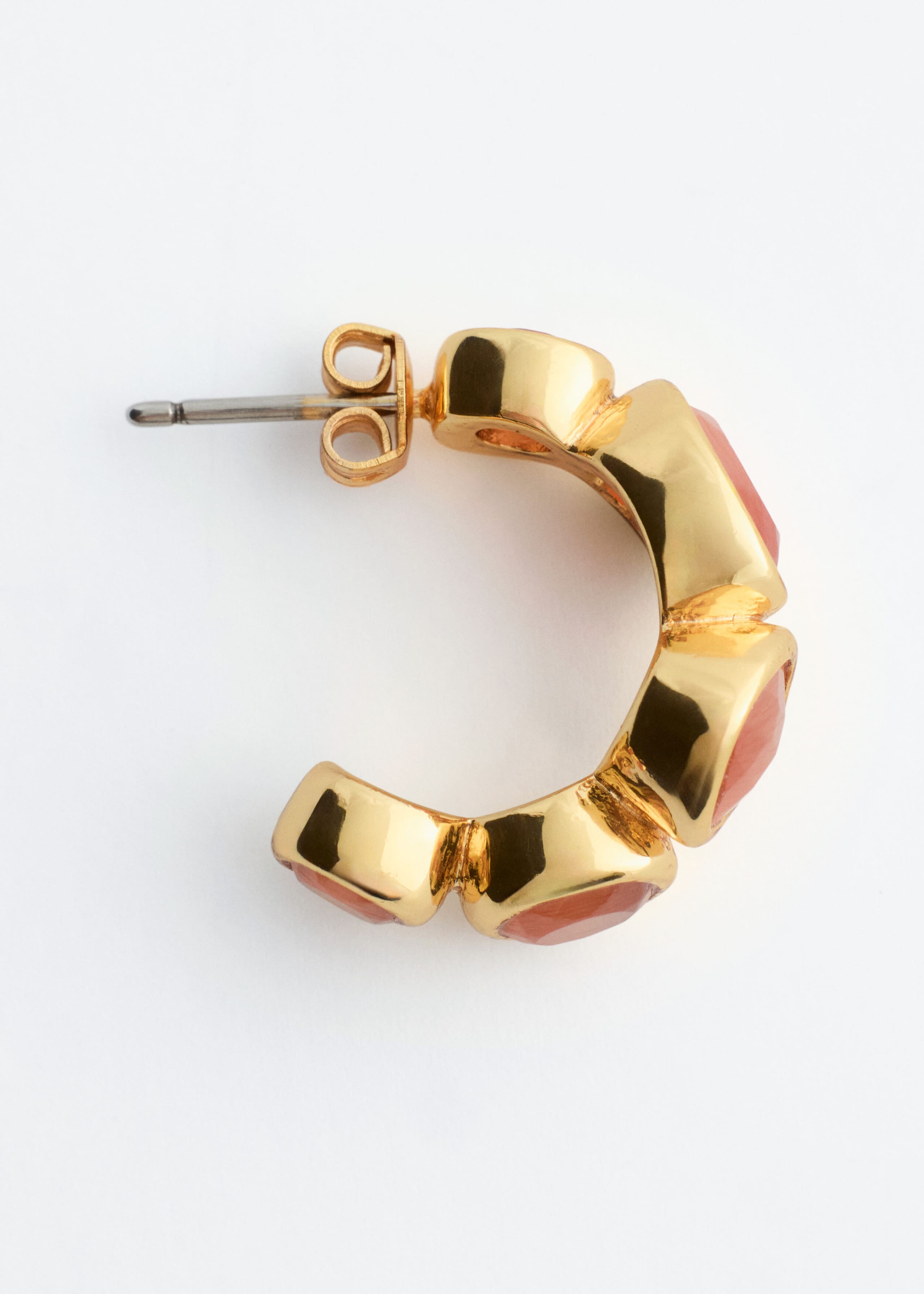 Crystal Hoop Earrings - Gold/Orange - Still Life