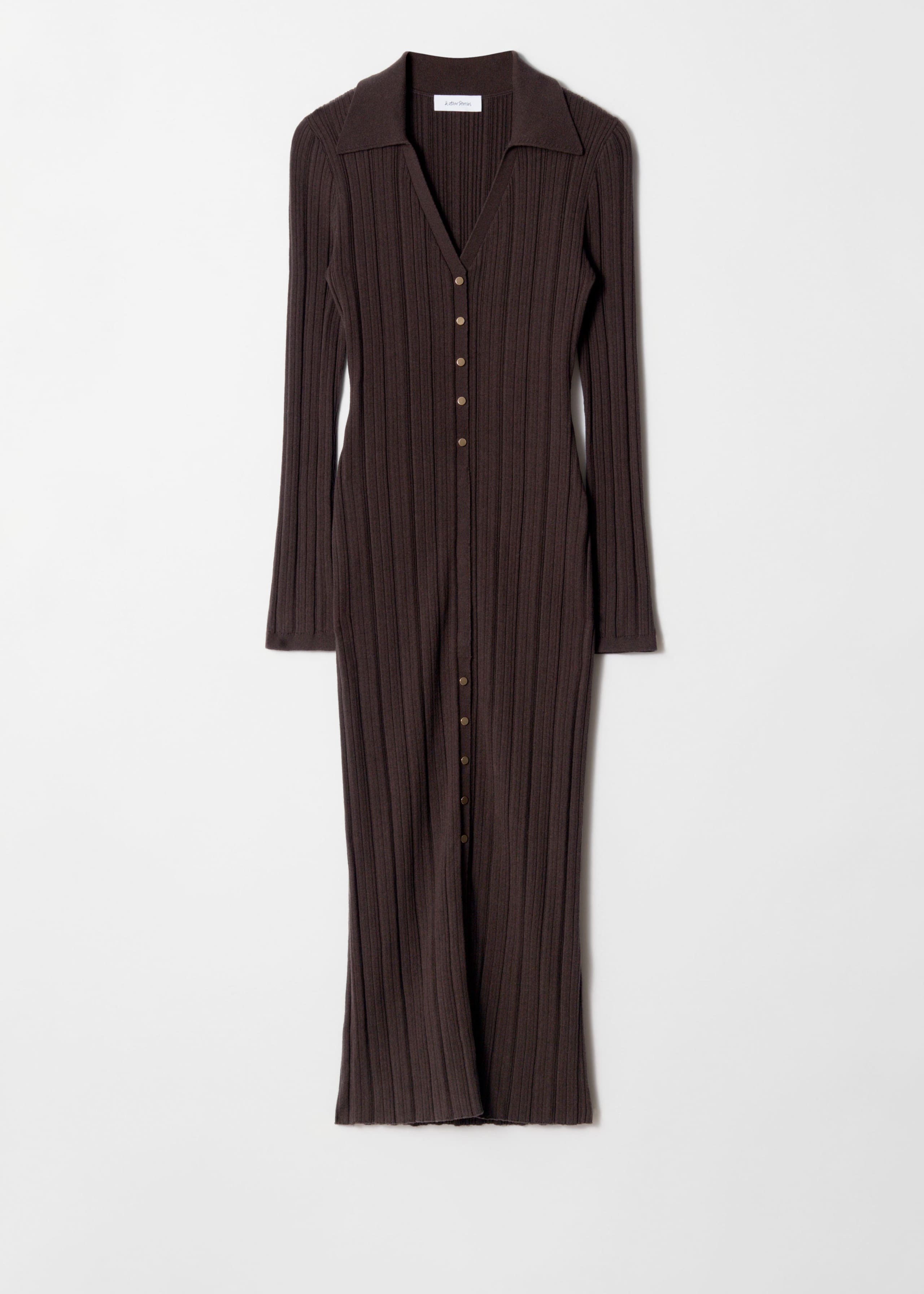 Image of Rib-Knit Wool Maxi Dress