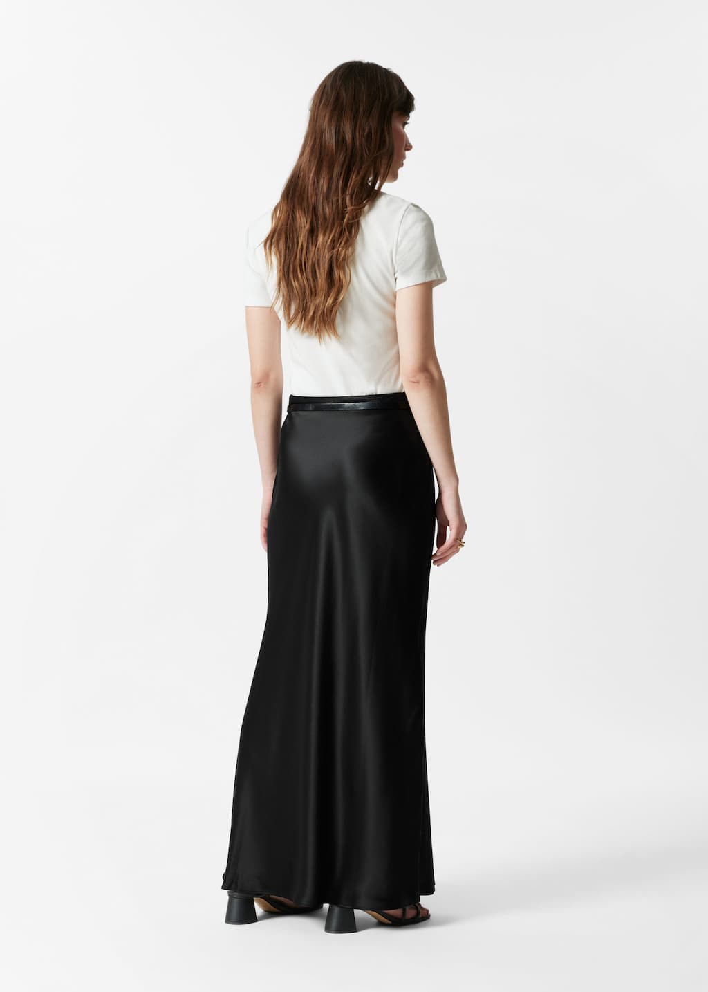 Image of Jupe longue en satin