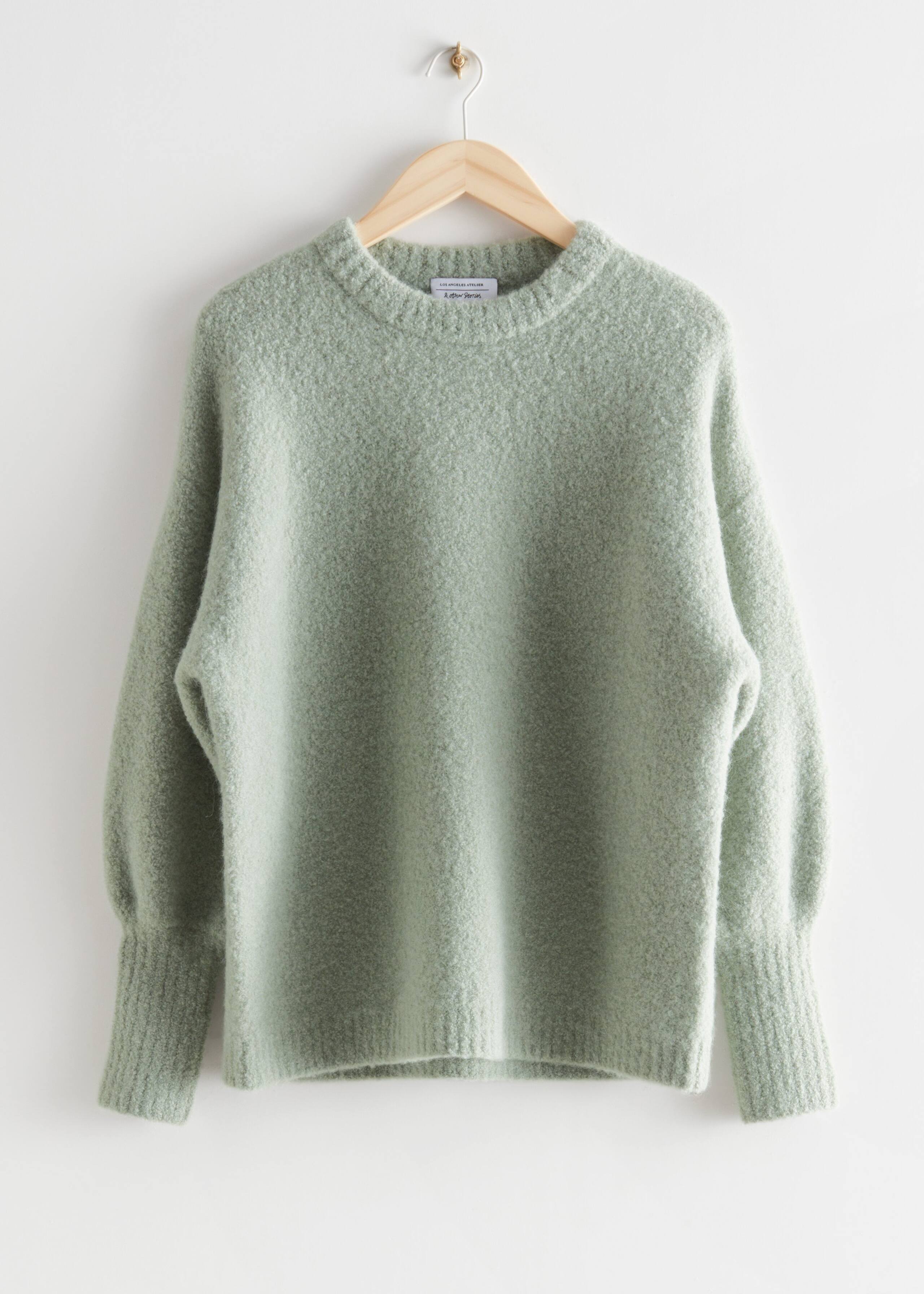 Oversized Alpaca Knit Sweater - Khaki - Bodegón