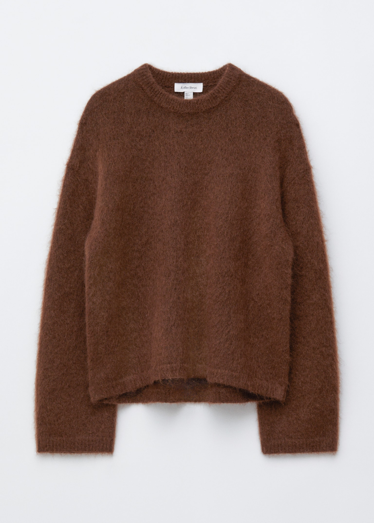 Trui van mohairmix - Donkerbruin/Donkerblauw/Lichtgroen/Donkerrood/Beige/Gevlekt grijs/bruin/Mint/Beige - 2