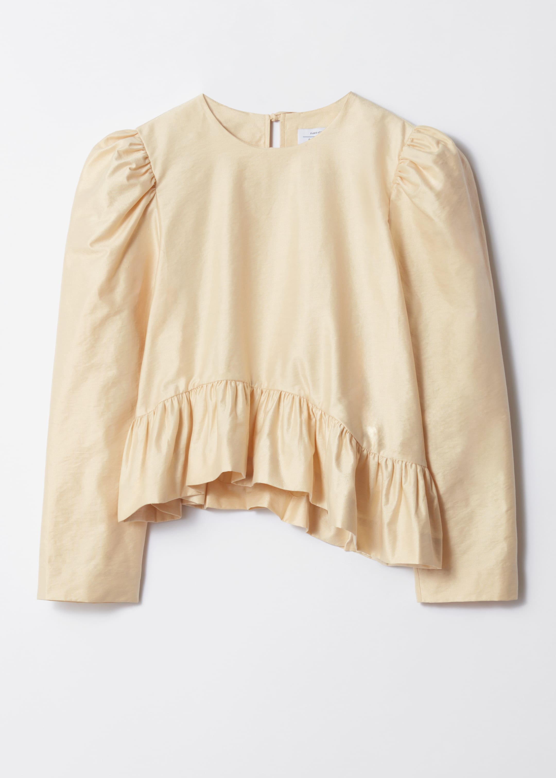 Visa större bild: Asymmetrisk peplumblus - Ljusbeige - DAM | H&M SE 1