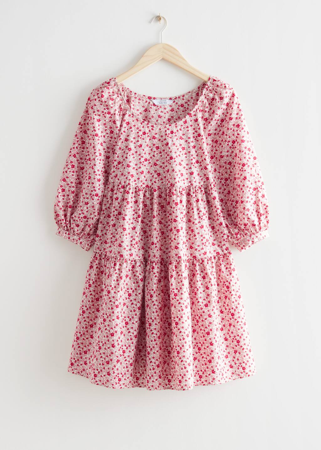Balloon Sleeve Mini Dress - Red Florals - Still Life