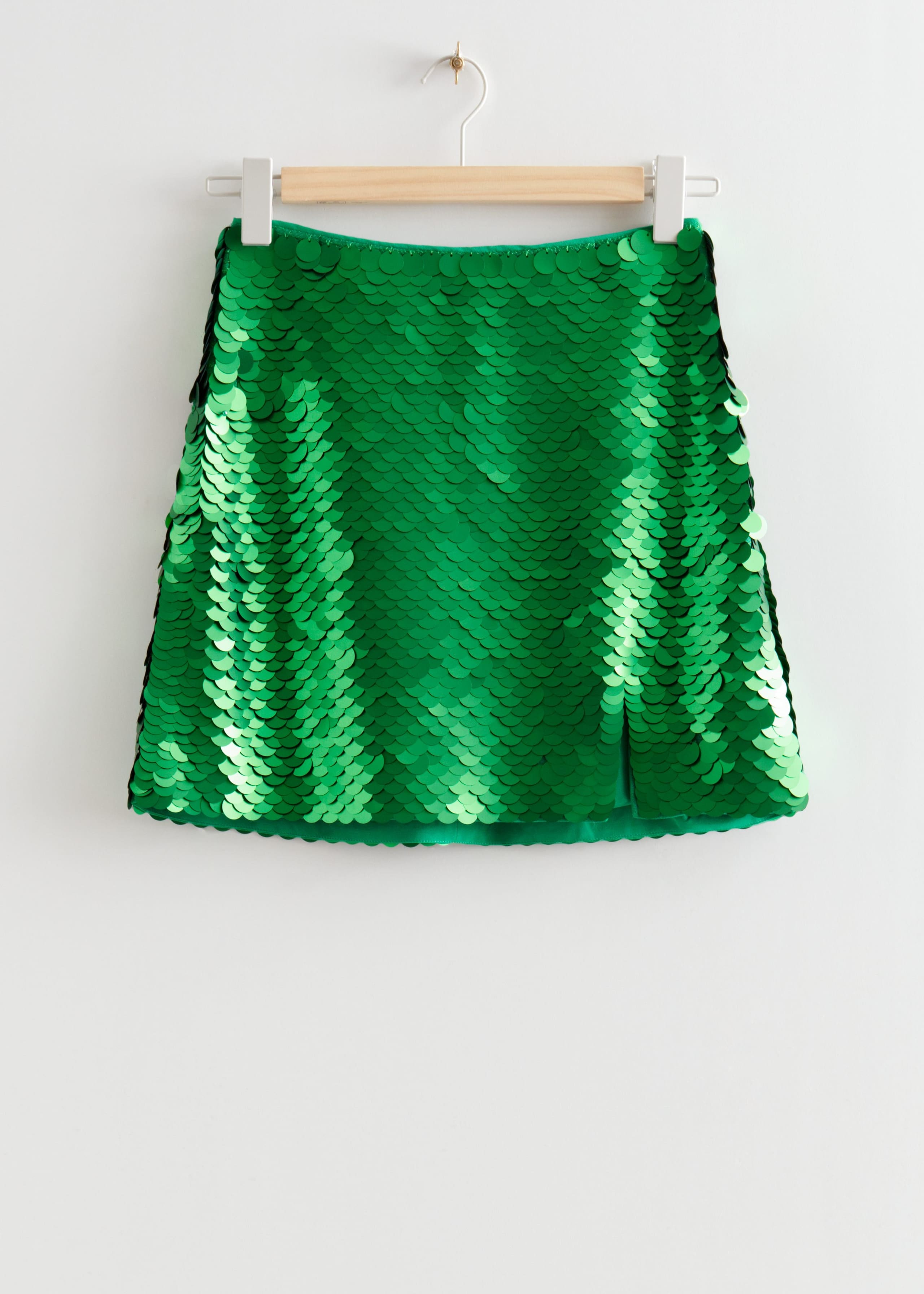 Sequin Mini Skirt - Green - Still Life