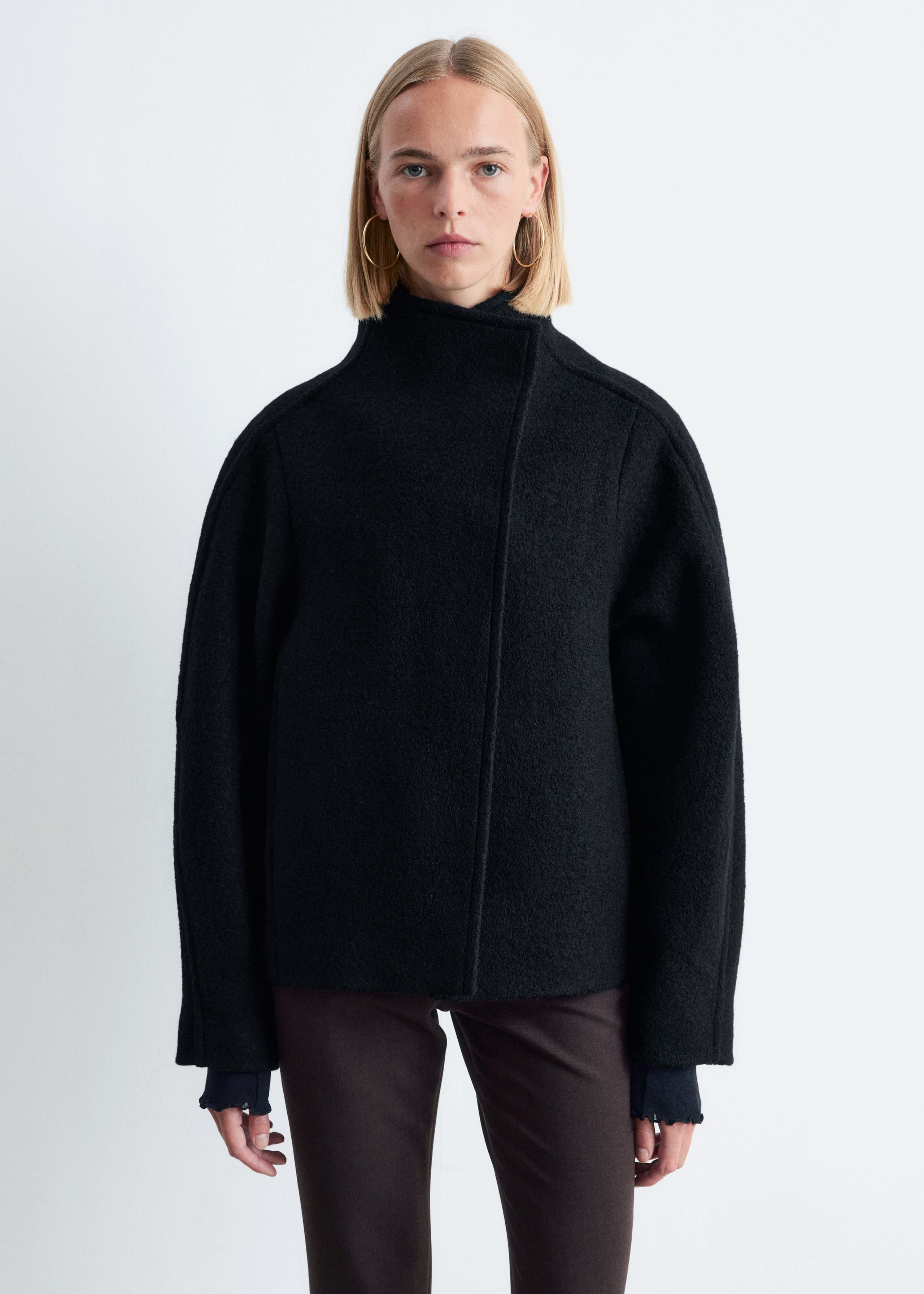 Image of Asymmetric Wool Jacket