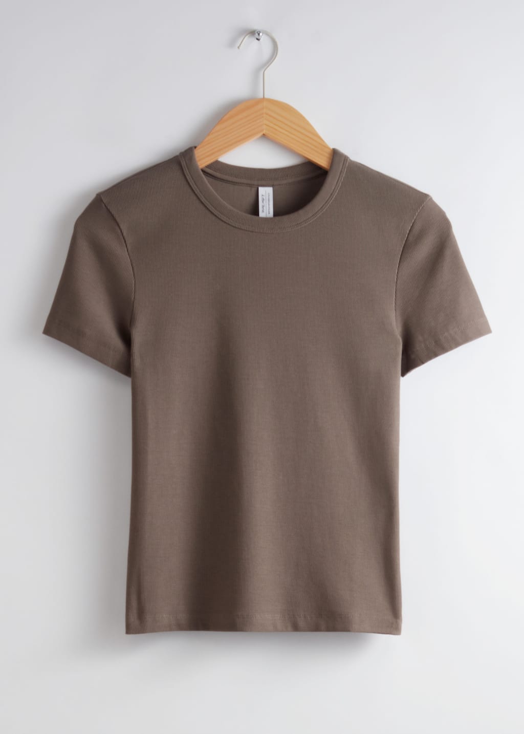 Camiseta recortada de canalé - Gris jaspeado - Bodegón