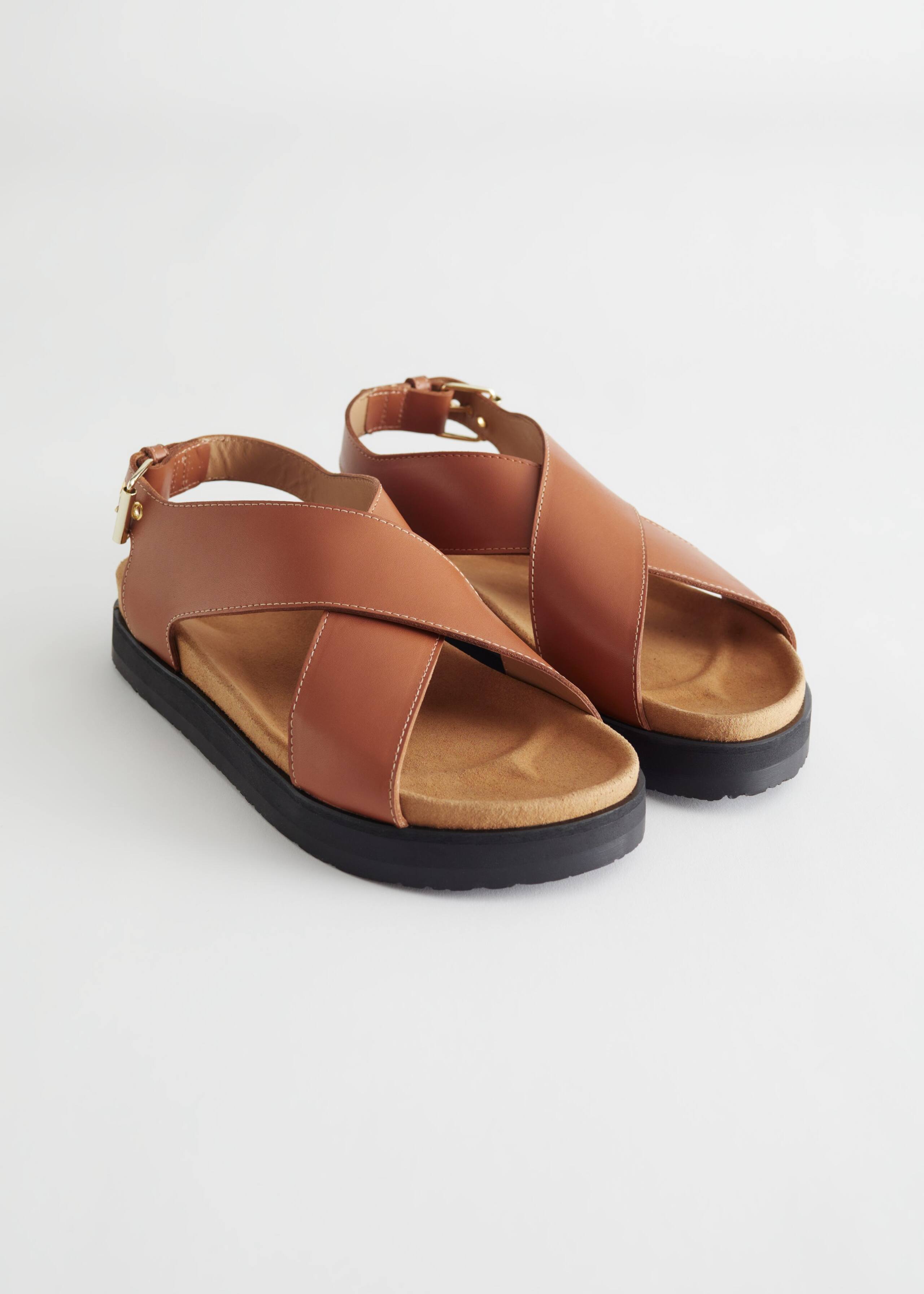 CrissCrossLeatherSandal - Brown - Bodegón