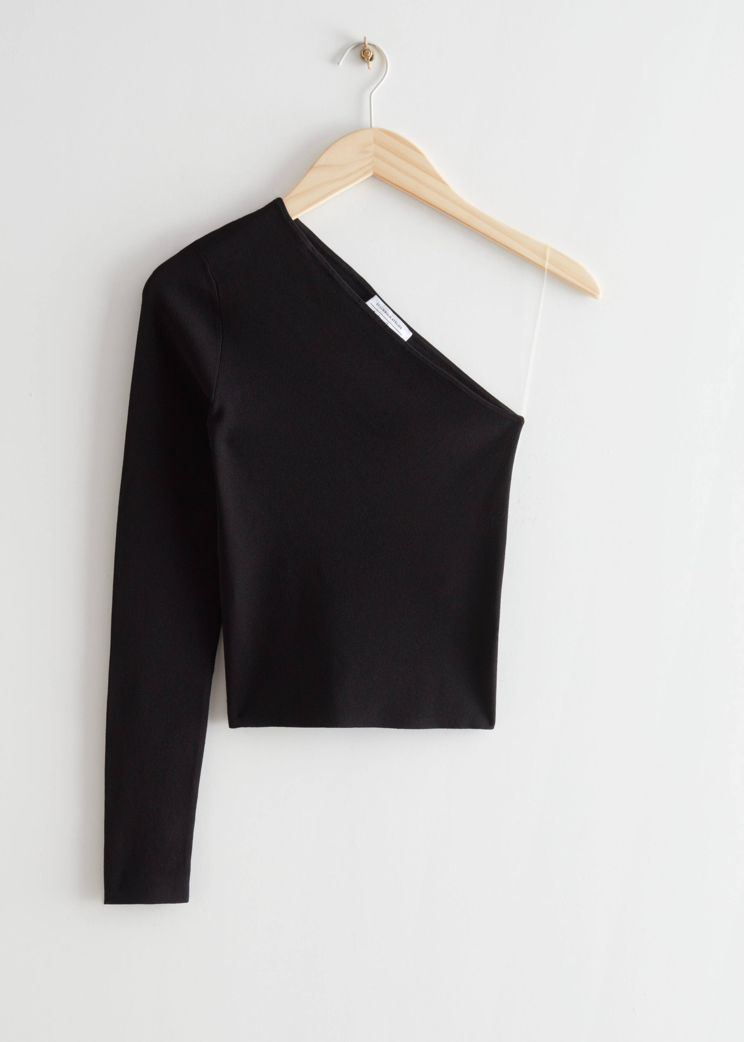 One-Shoulder Top - Black - Still Life